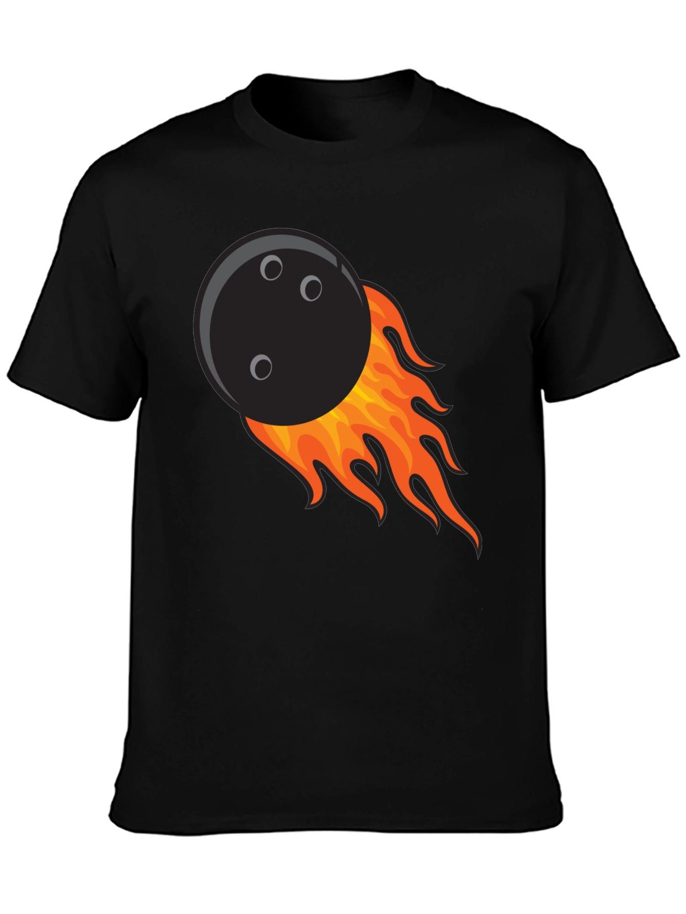 Flaming Bowling Ball Graphic Tee - Cool Strike!