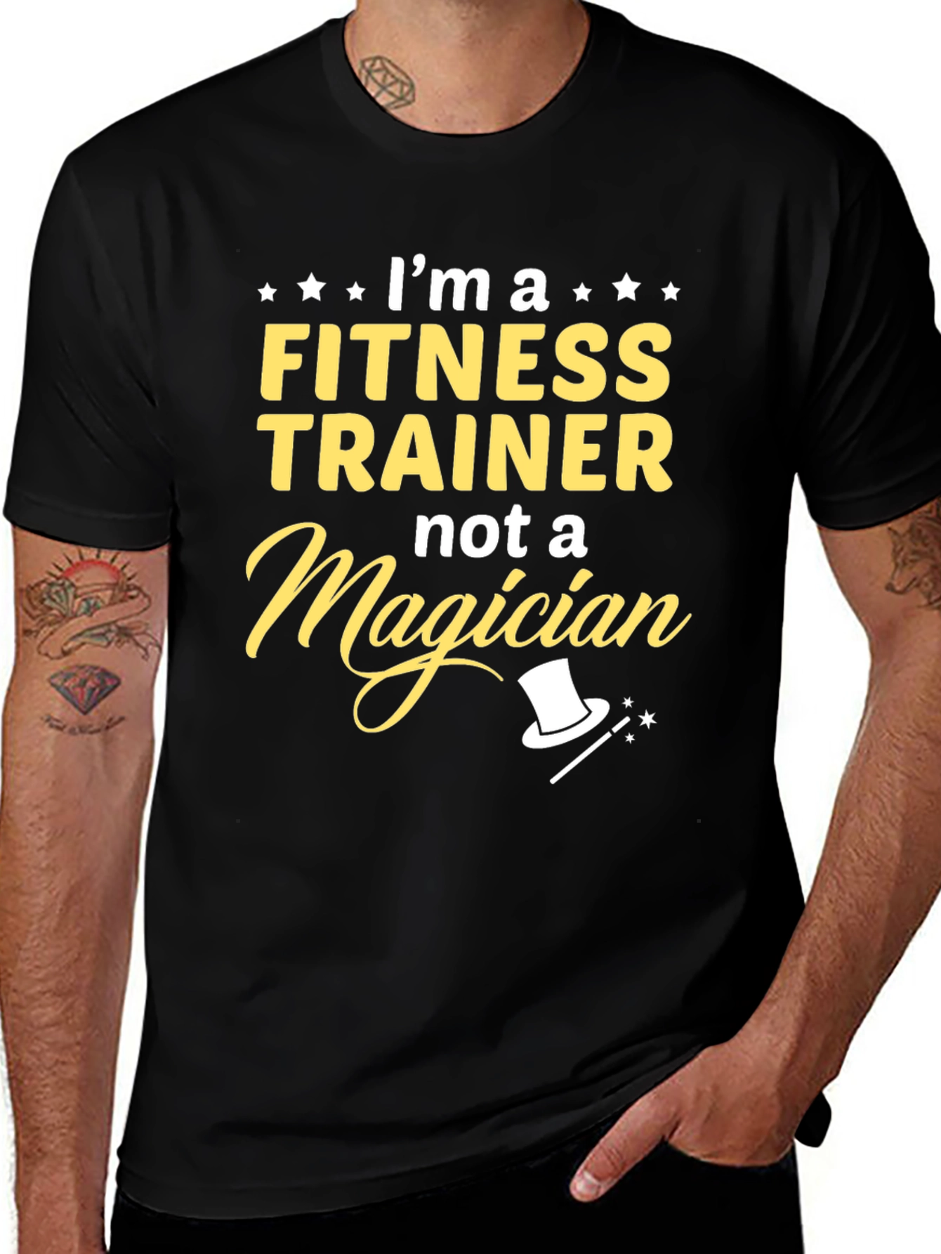 Fitness Trainer T-Shirt - Not a Magician Funny Tee