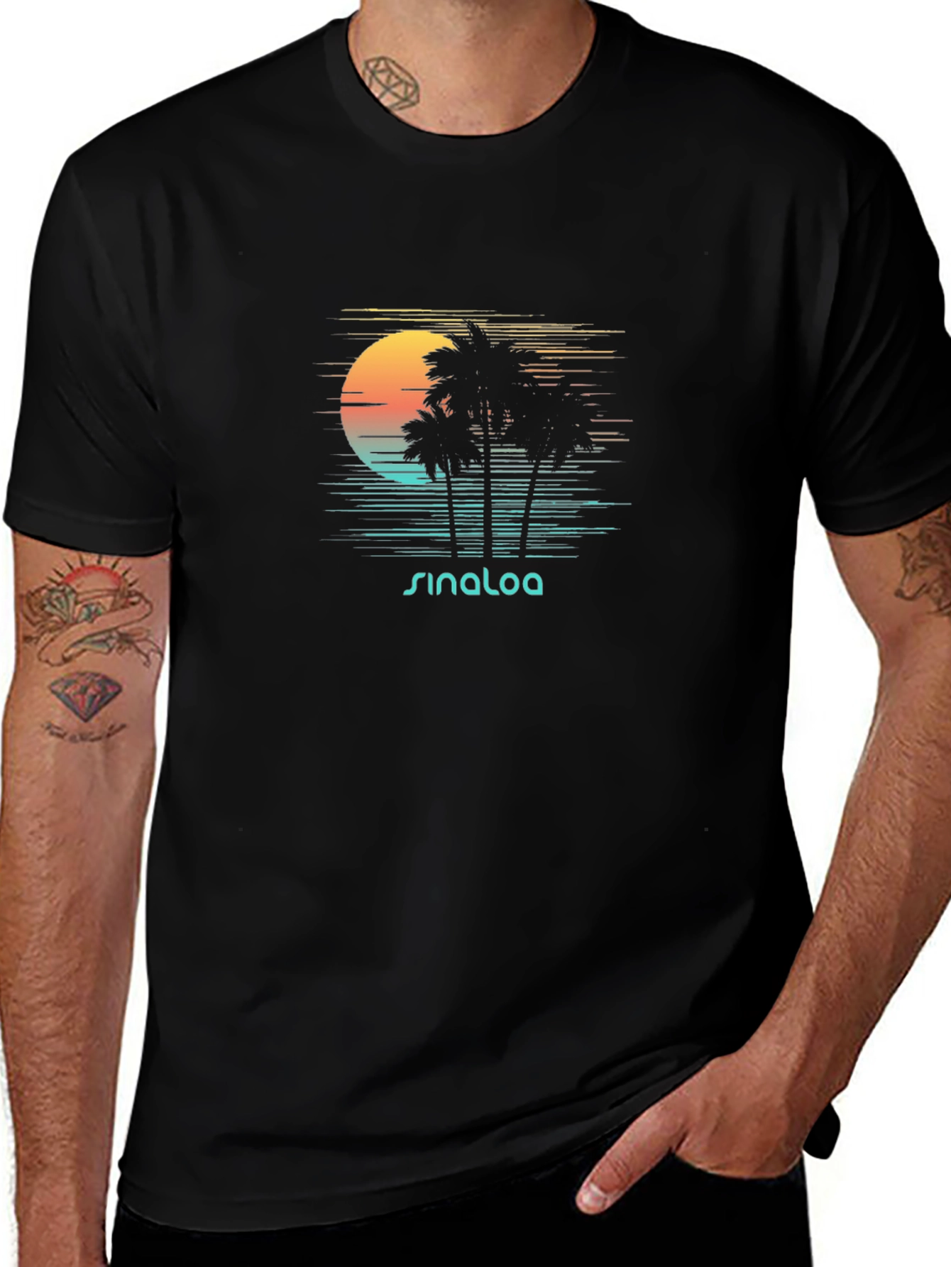 Sinaloa Sunset T-Shirt - Palm Tree Graphic Tee