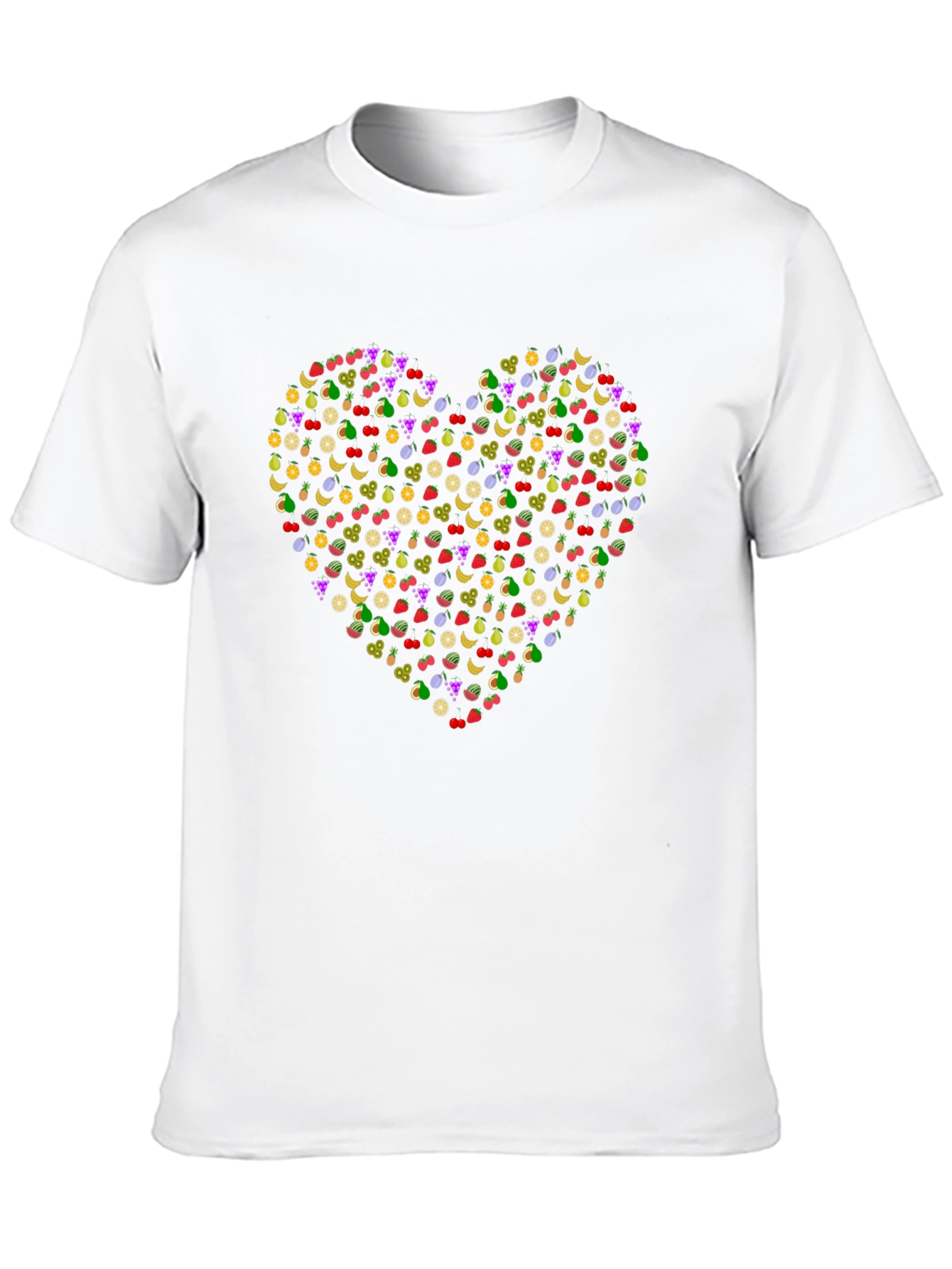 Fruit Heart Graphic Black T-Shirt