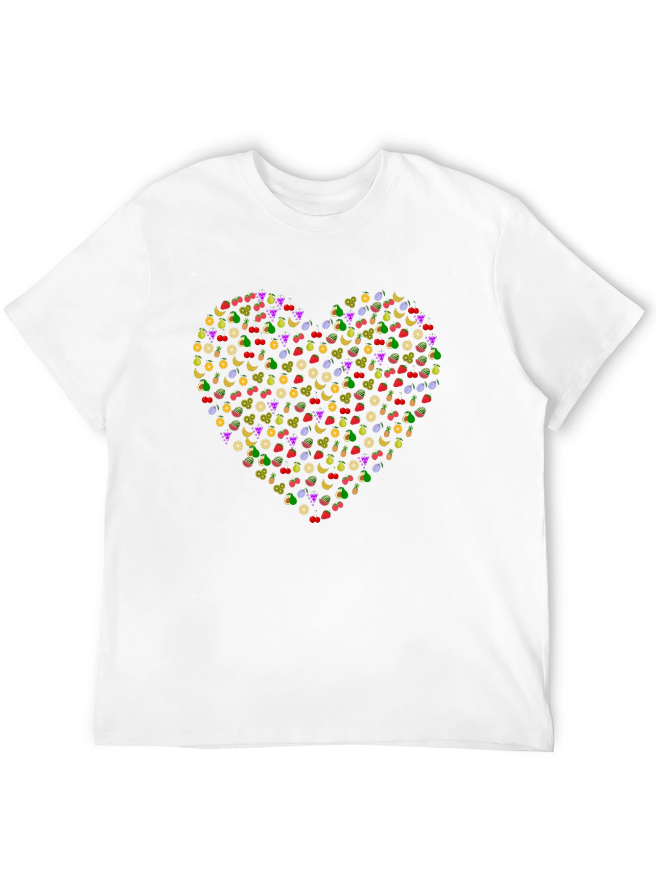 Fruit Heart Graphic Black T-Shirt