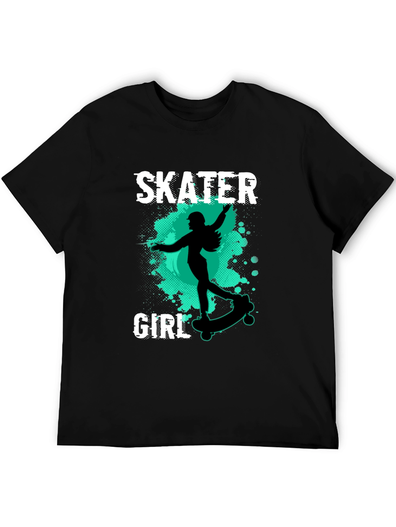 Skater Girl Graphic Tee - Cool Black T-Shirt