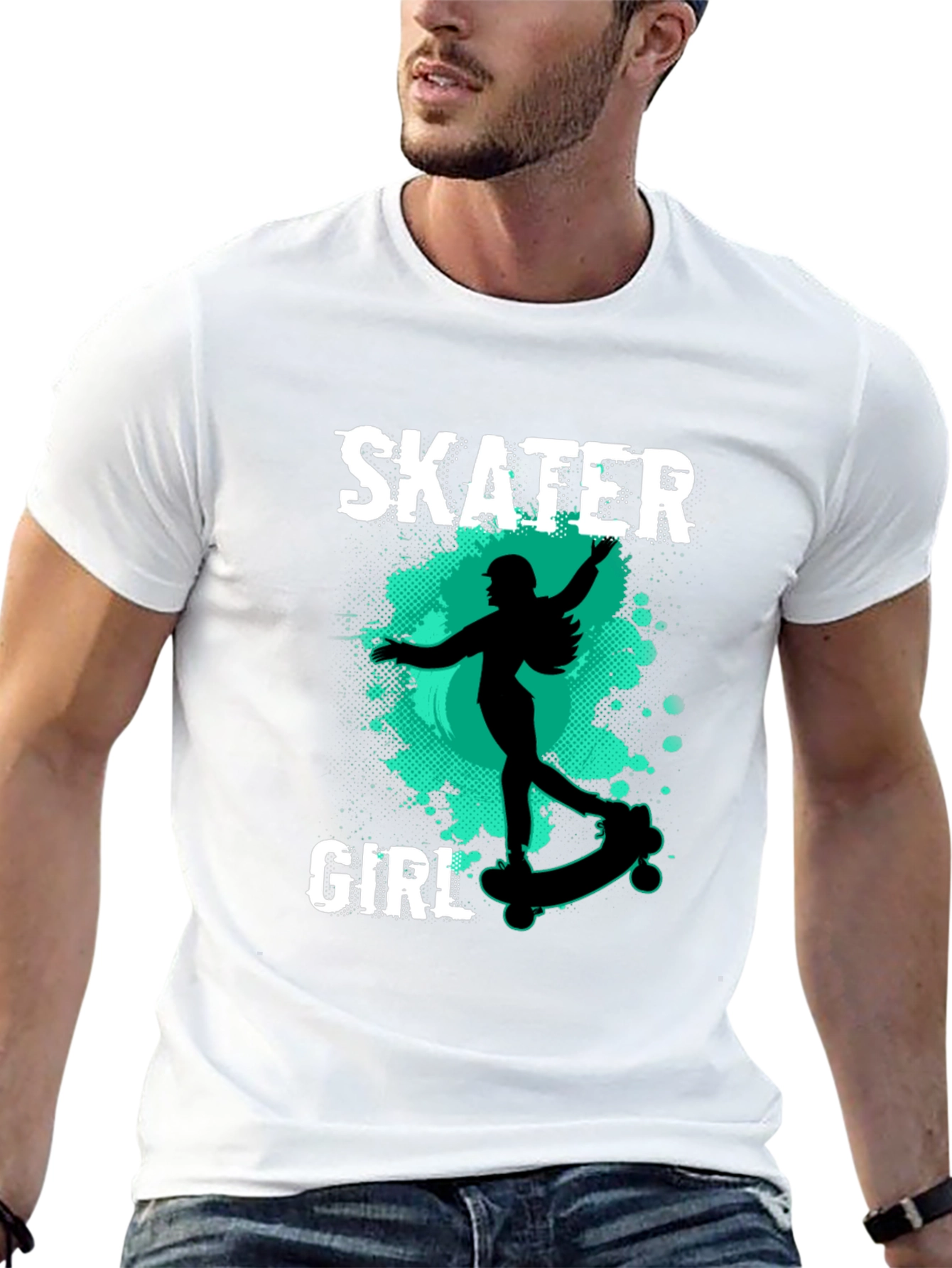 Skater Girl Graphic Tee - Cool Black T-Shirt