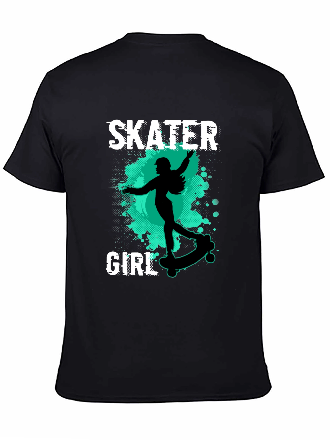 Skater Girl Graphic Tee - Cool Black T-Shirt