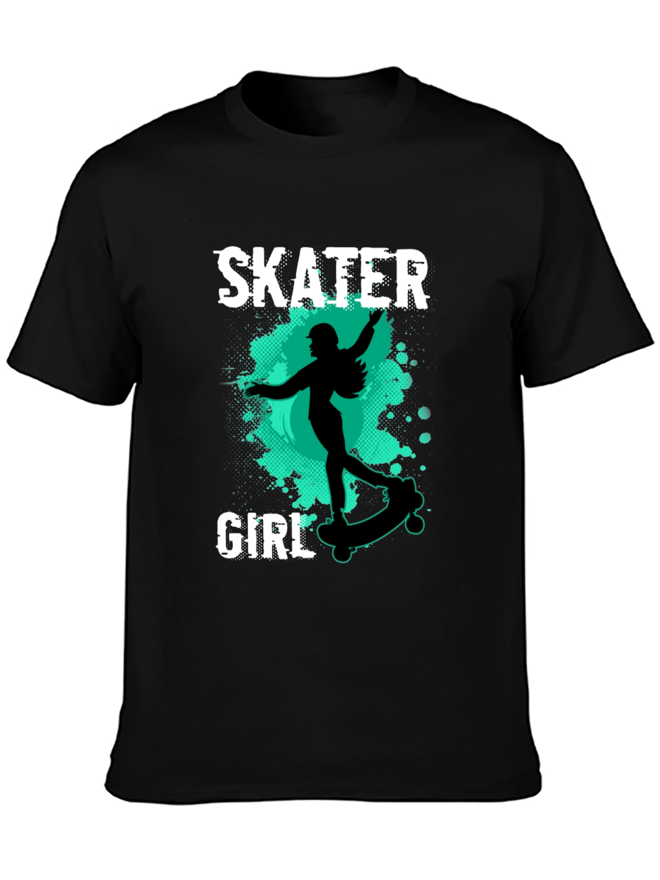 Skater Girl Graphic Tee - Cool Black T-Shirt
