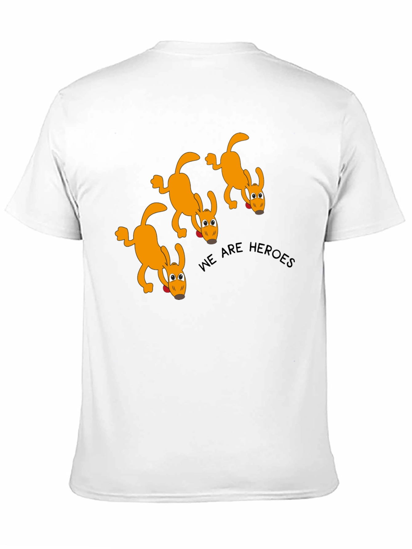 We Are Heroes Dog Graphic Black T-Shirt