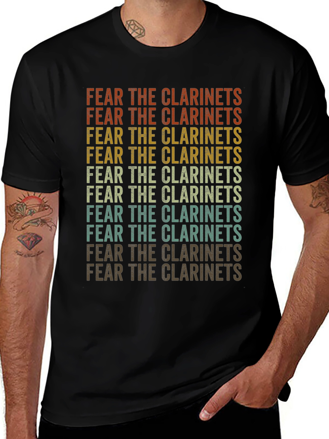Fear the Clarinets Retro Graphic T-Shirt