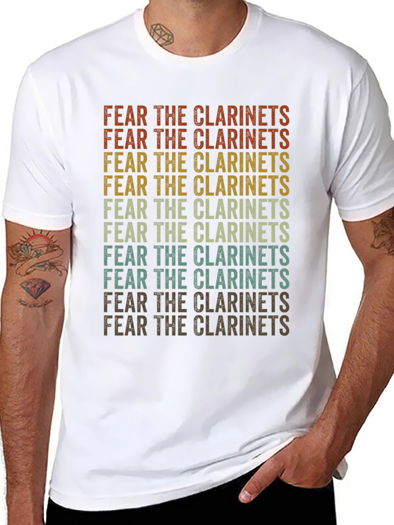 Fear the Clarinets Retro Graphic T-Shirt