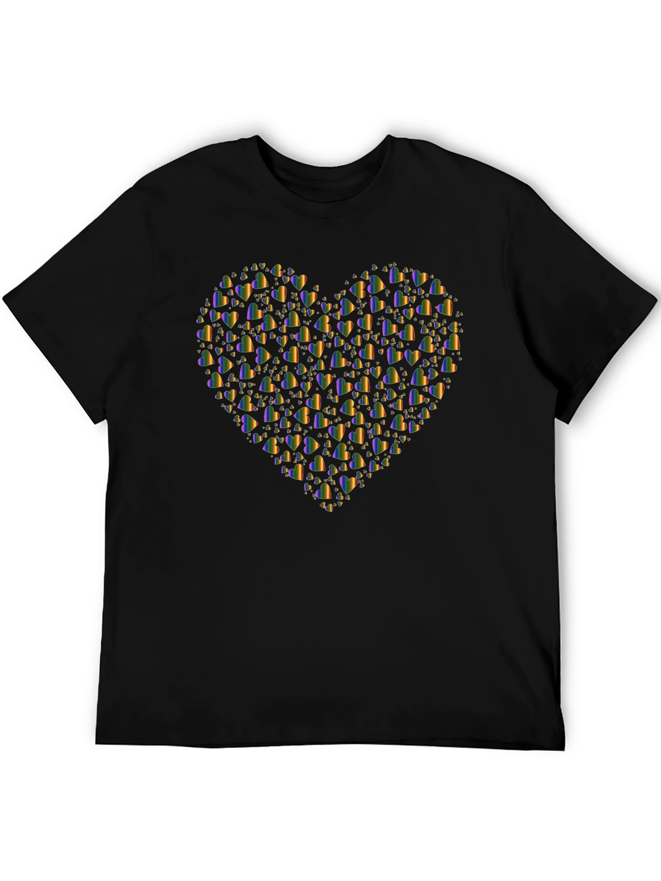 LGBT Pride Heart Graphic Tee - Black