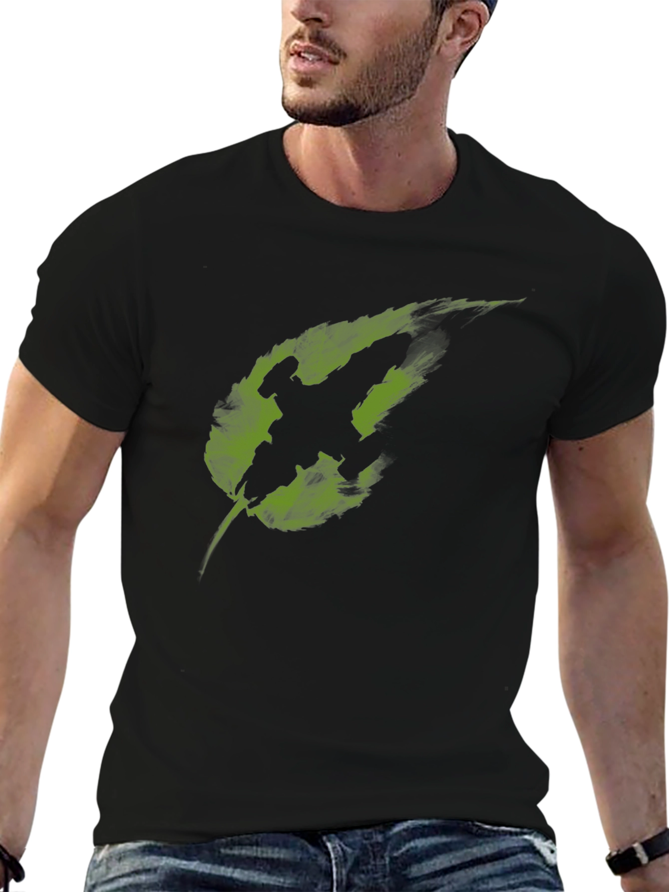 Leaf Warrior Graphic T-Shirt - Cool Black Tee