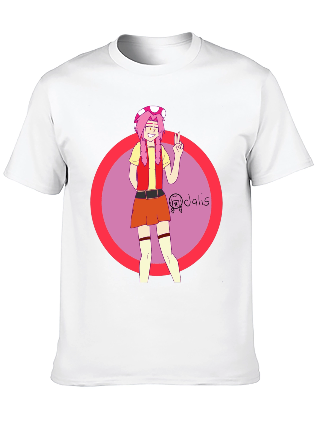 Toadette Inspired Graphic Tee - Black Cotton Blend