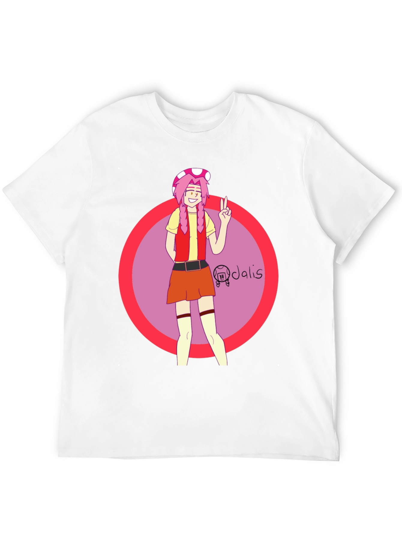 Toadette Inspired Graphic Tee - Black Cotton Blend