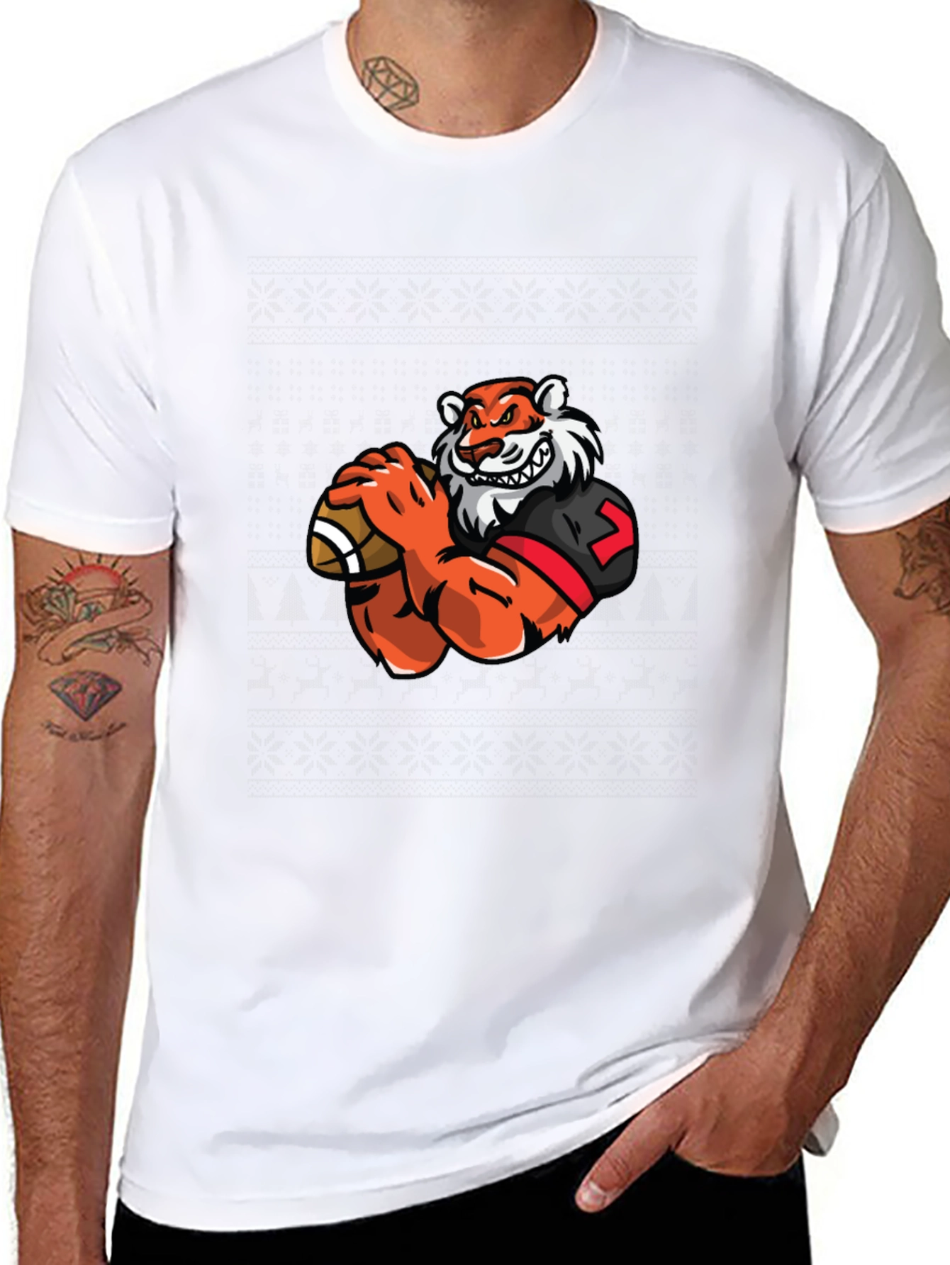 Tiger Football T-Shirt - Black