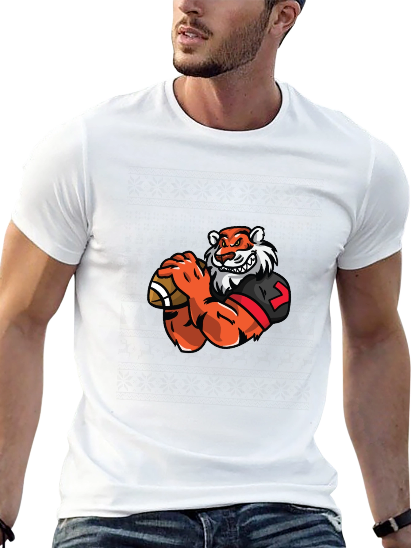Tiger Football T-Shirt - Black