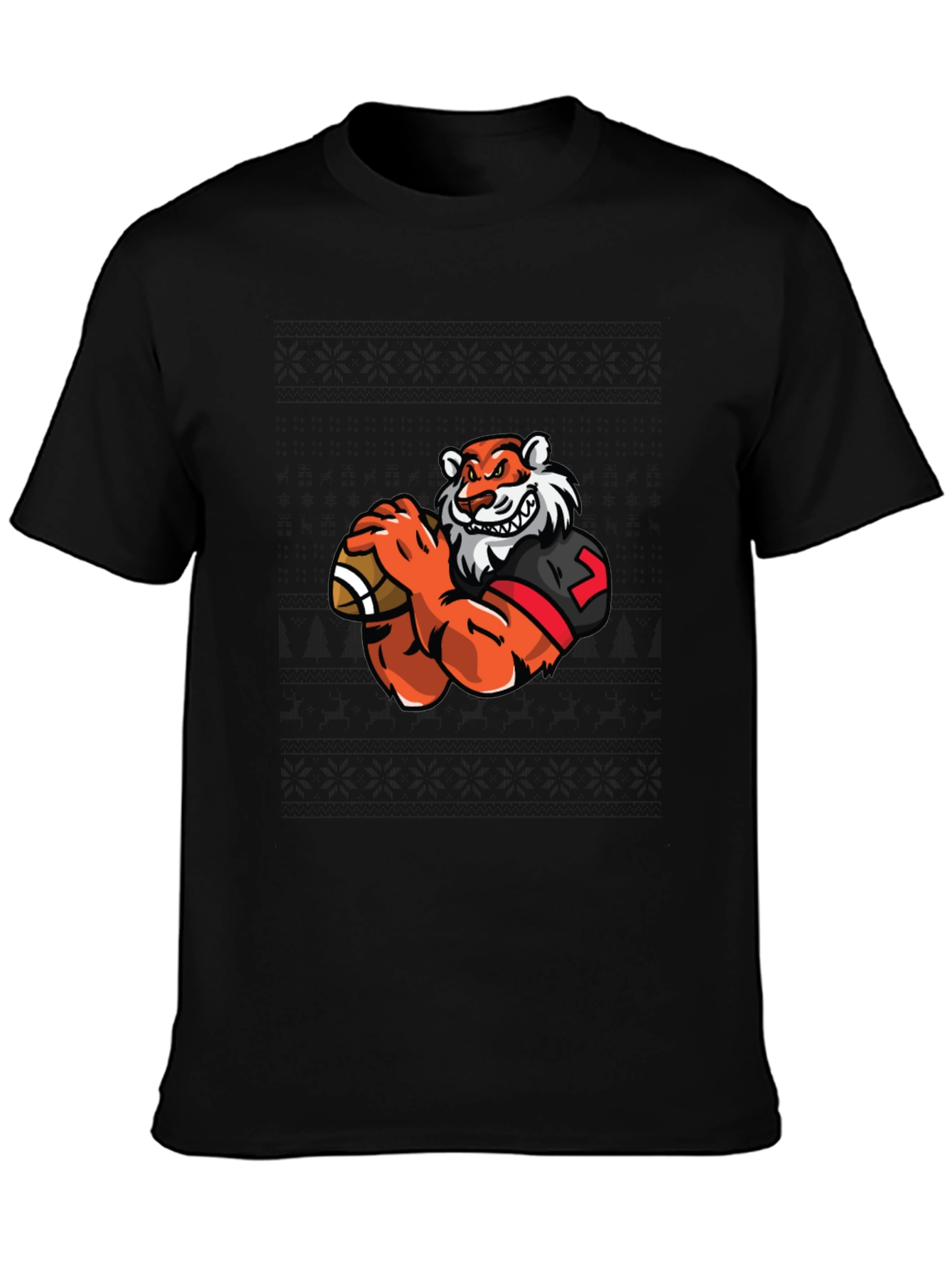 Tiger Football T-Shirt - Black
