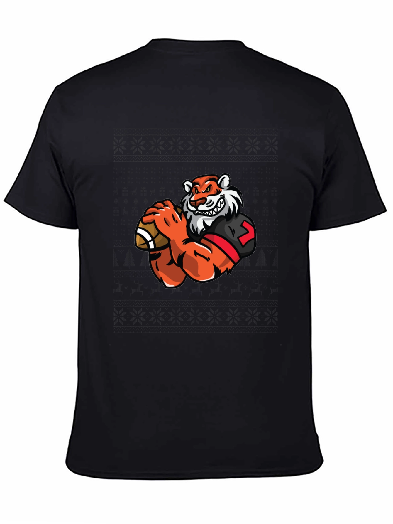 Tiger Football T-Shirt - Black