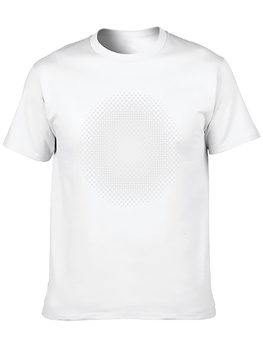 Abstract Halftone Circle Graphic T-Shirt - Black