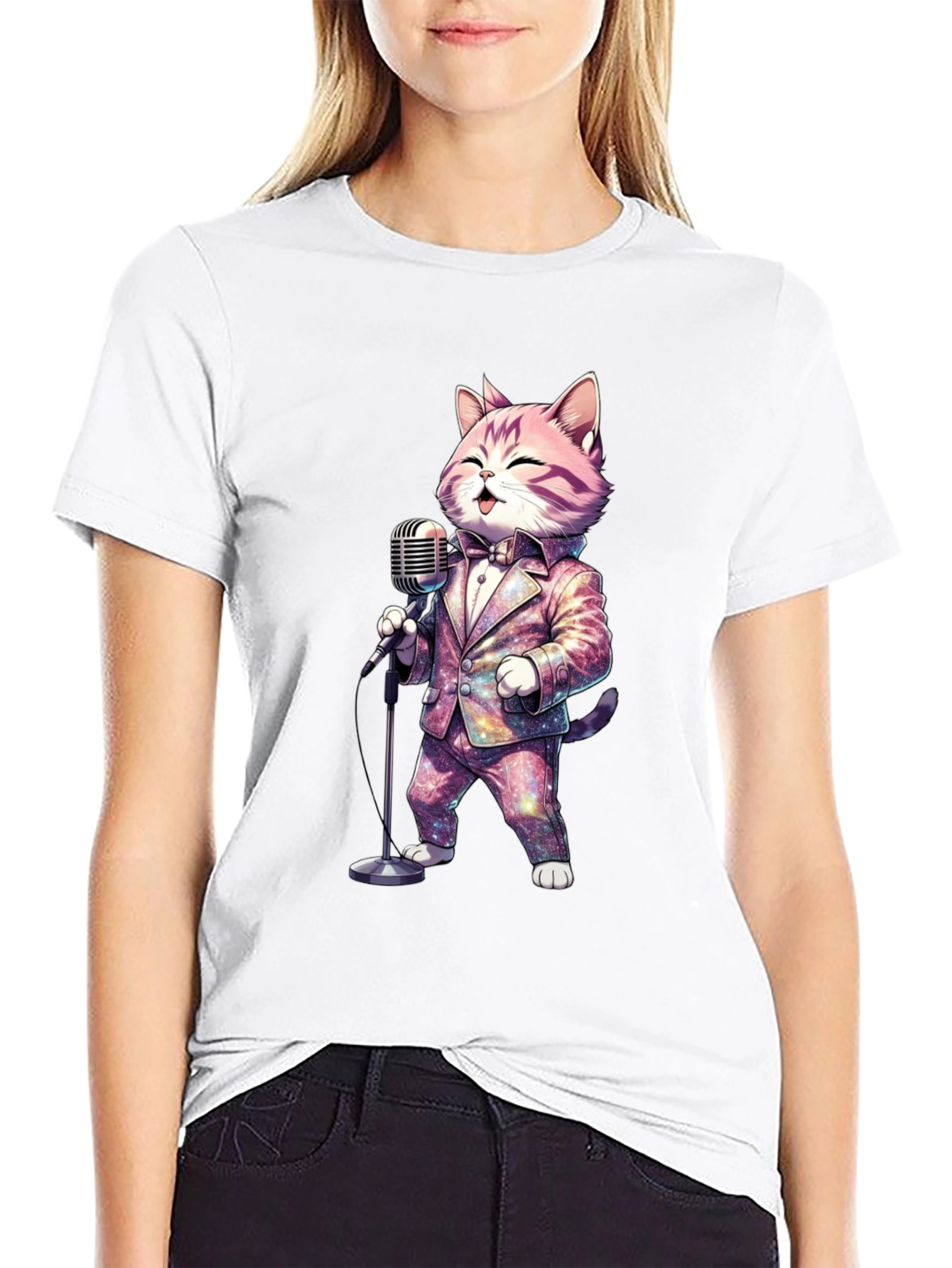 Singing Cat T-Shirt - Galaxy Suit