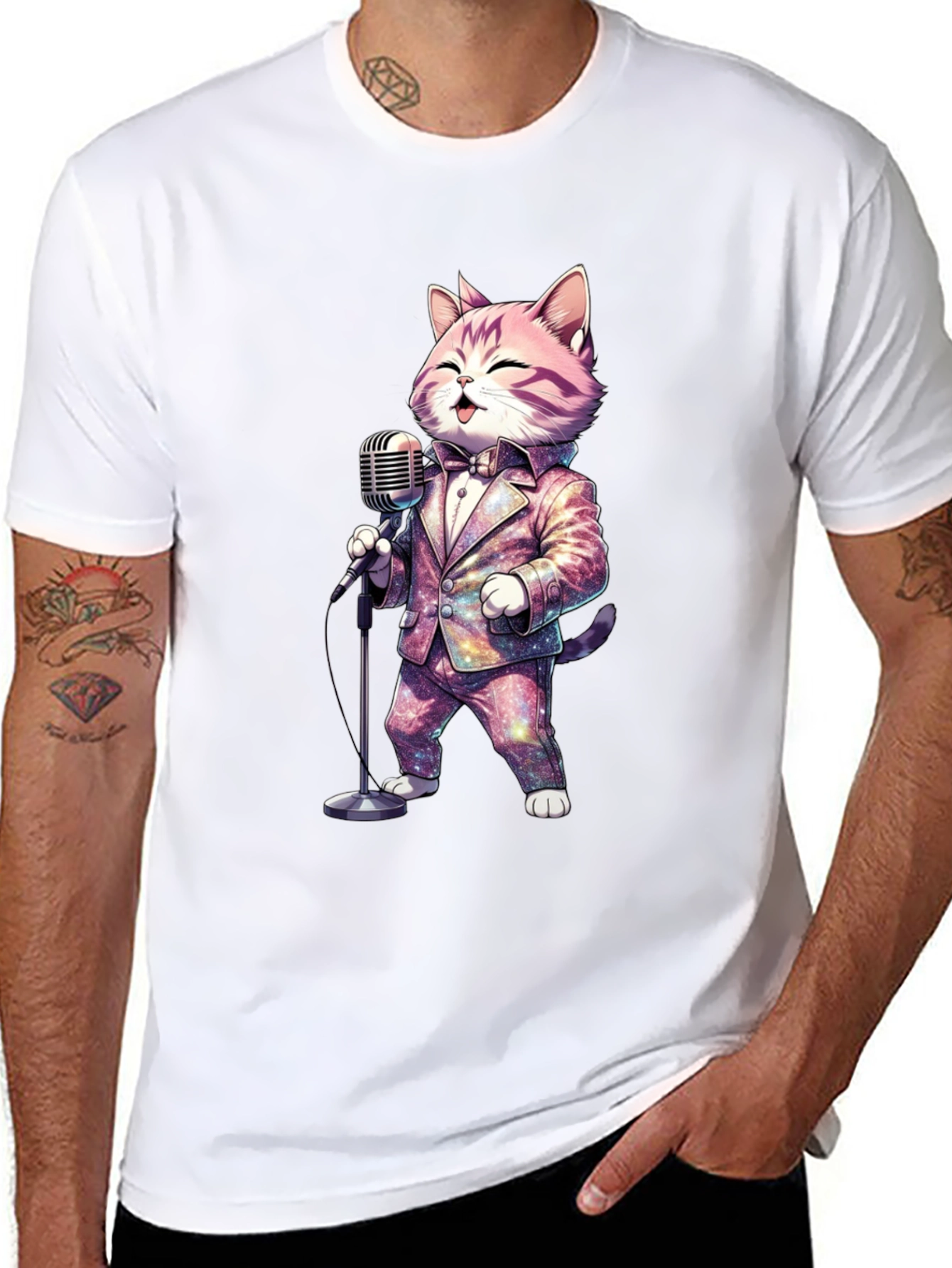 Singing Cat T-Shirt - Galaxy Suit