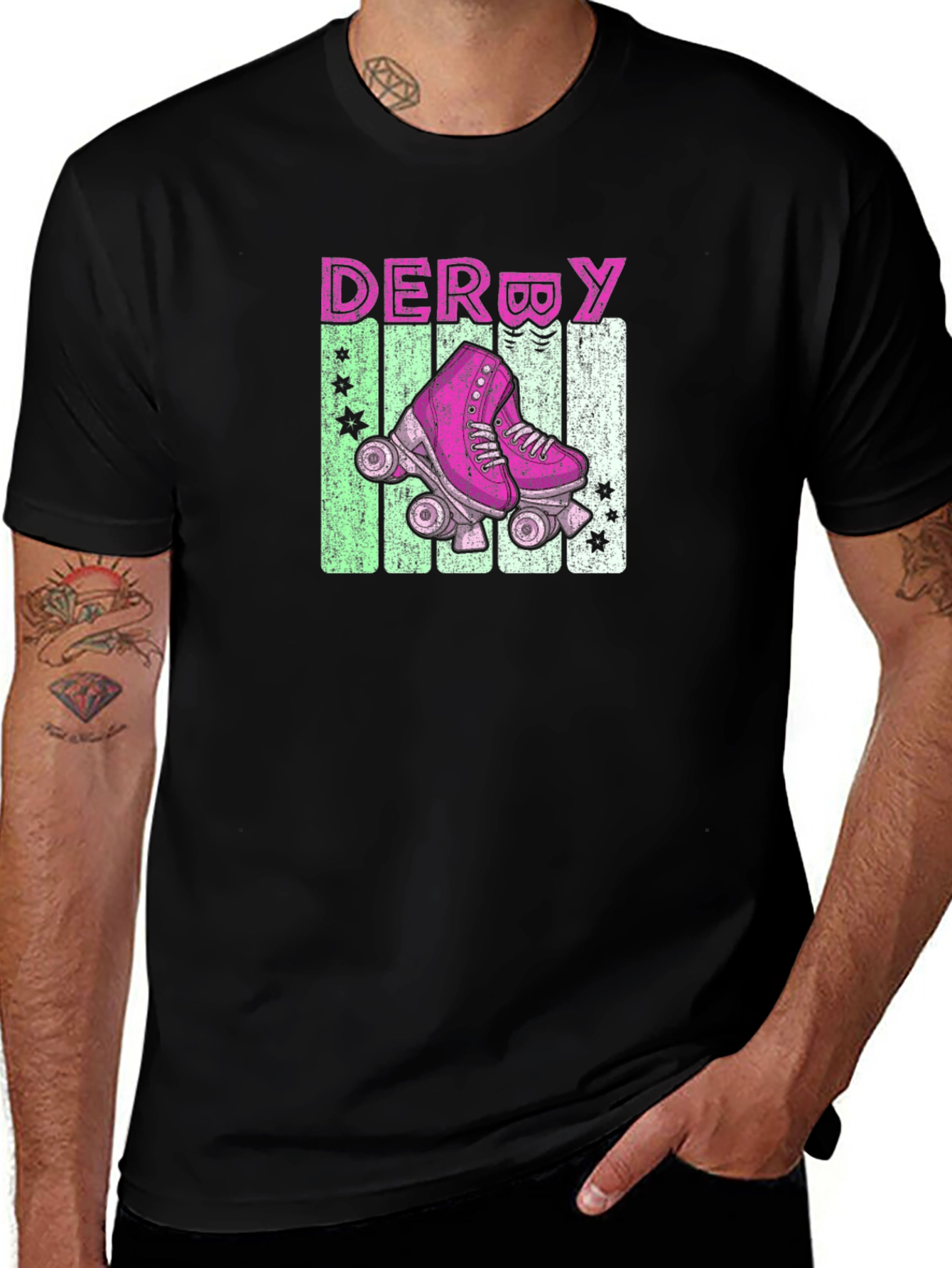 Retro Derby Roller Skate Graphic Tee