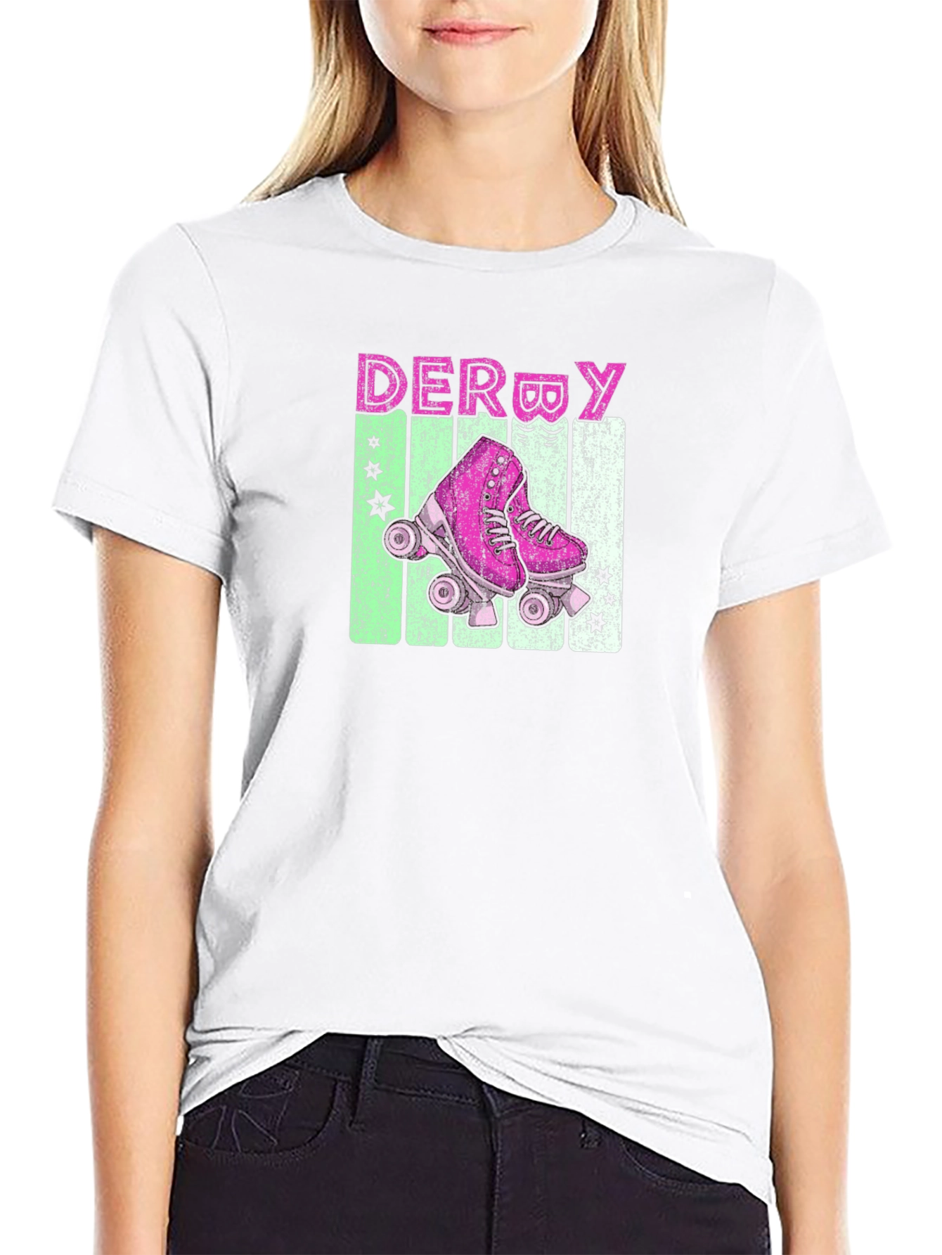 Retro Derby Roller Skate Graphic Tee