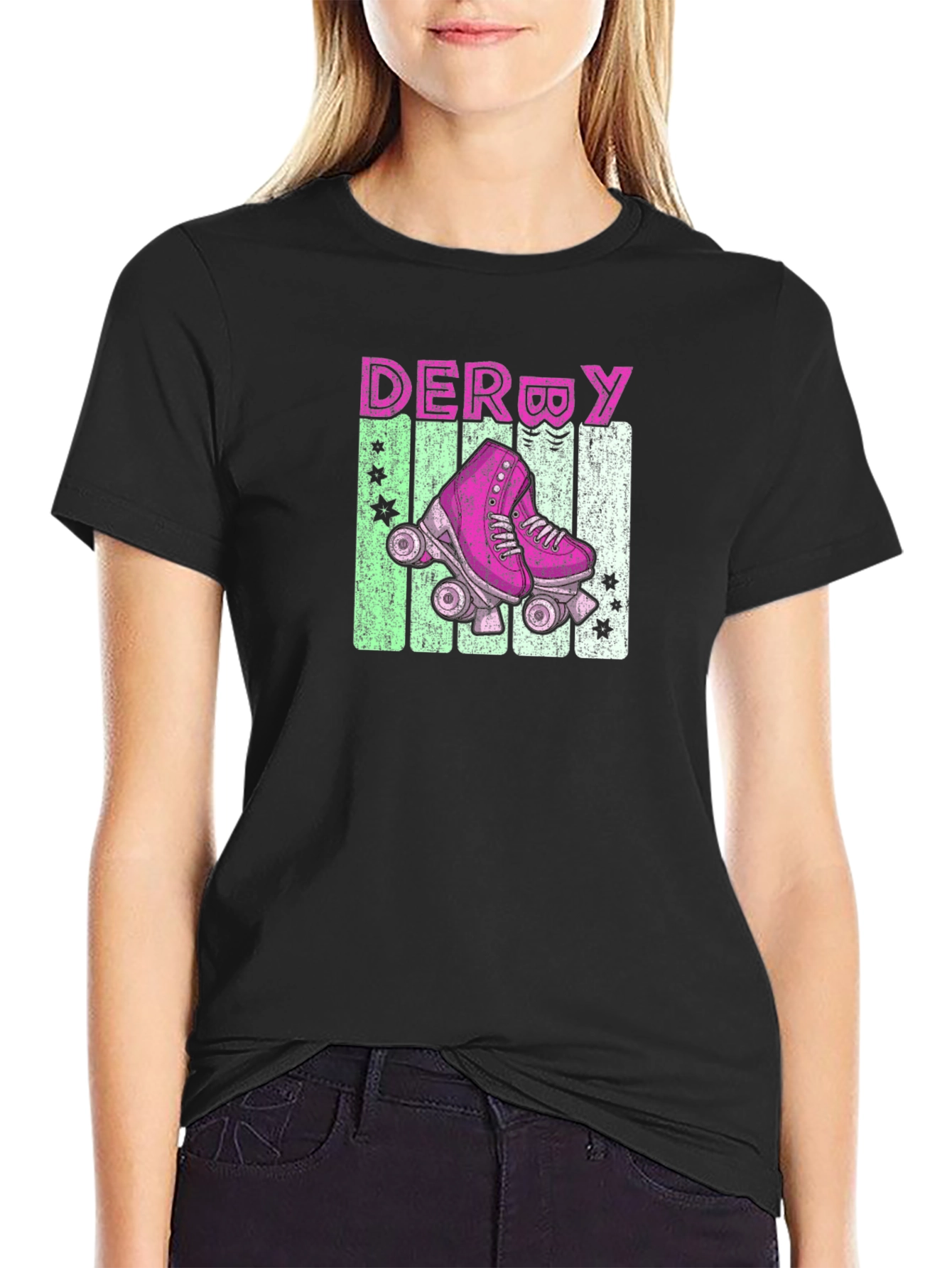 Retro Derby Roller Skate Graphic Tee