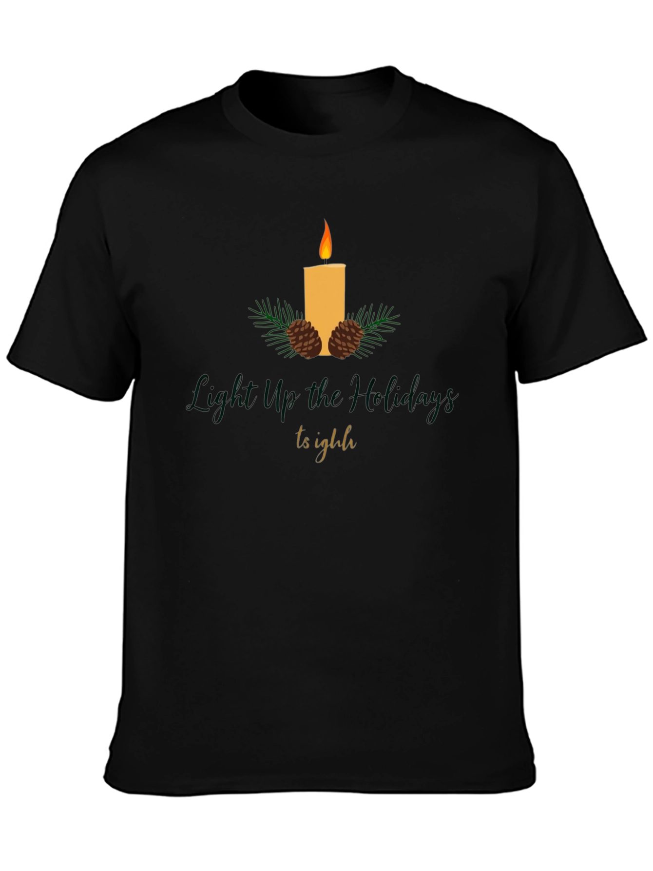 Festive Holiday Candle T-Shirt - Light Up The Holidays