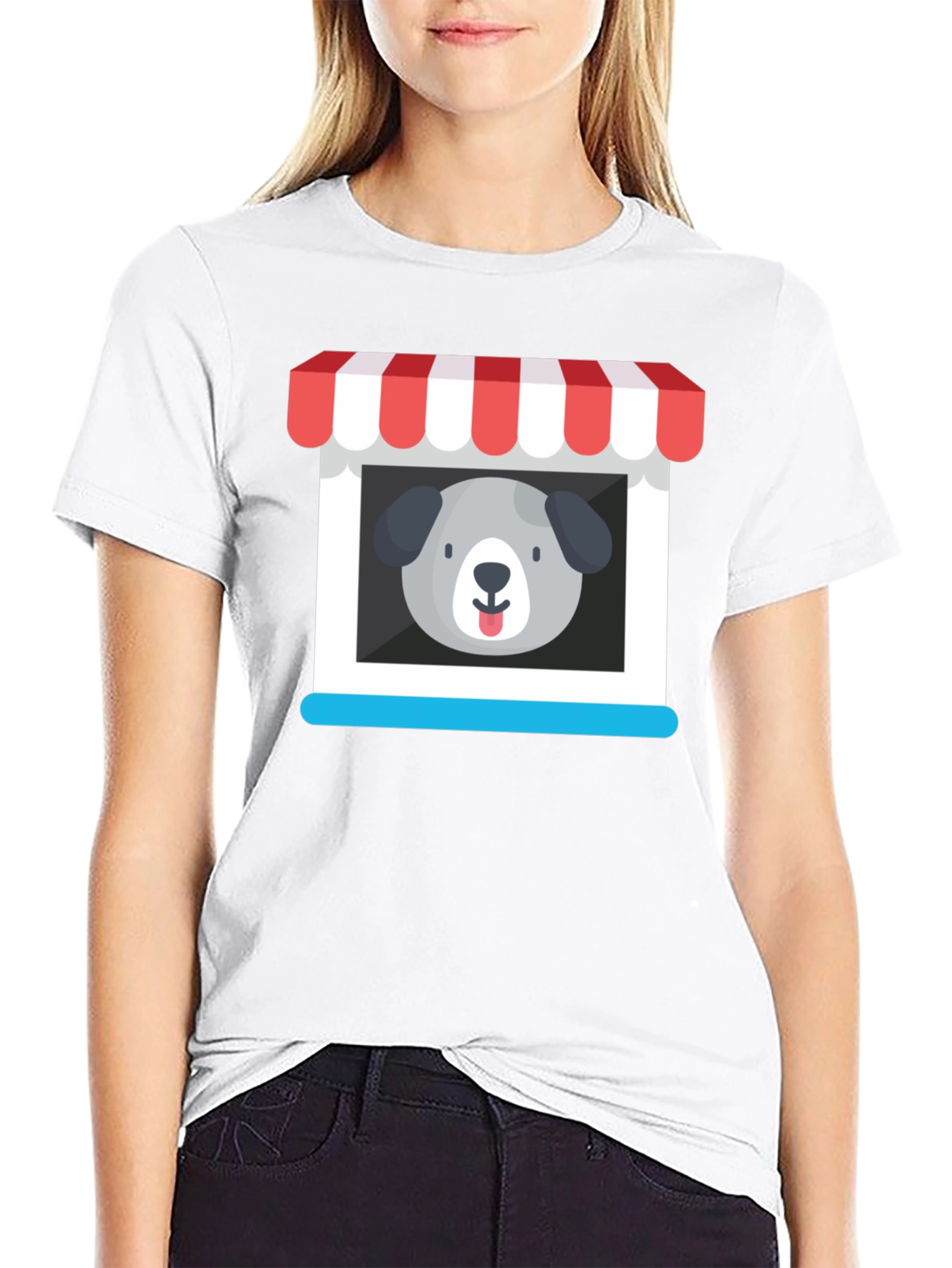 Cute Dog Storefront Graphic Tee