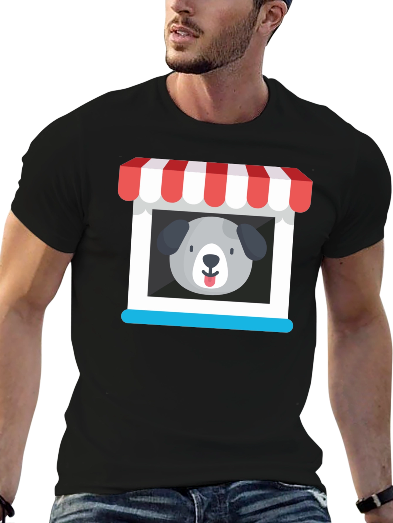 Cute Dog Storefront Graphic Tee