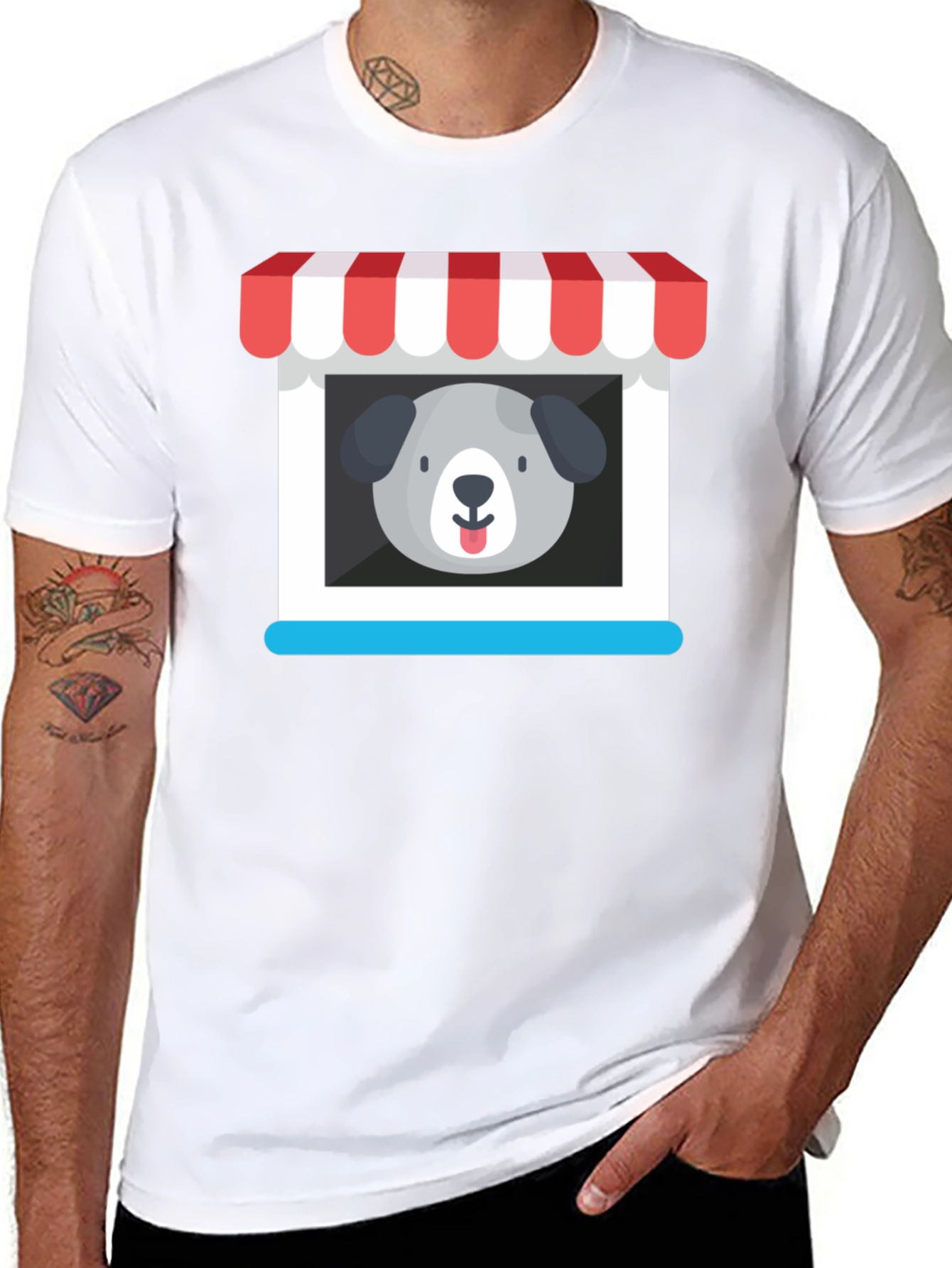 Cute Dog Storefront Graphic Tee