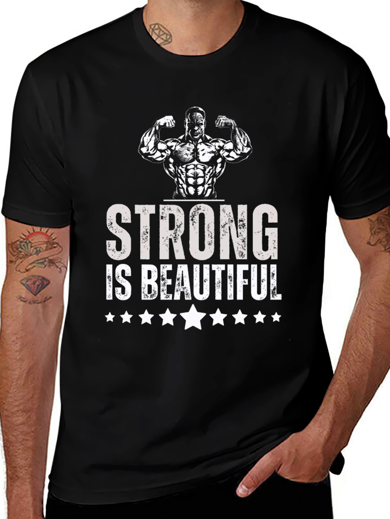 Strong is Beautiful Graphic Tee - Mens Fitness T-Shirt