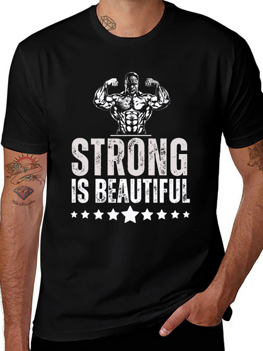 Strong is Beautiful Graphic Tee - Mens Fitness T-Shirt