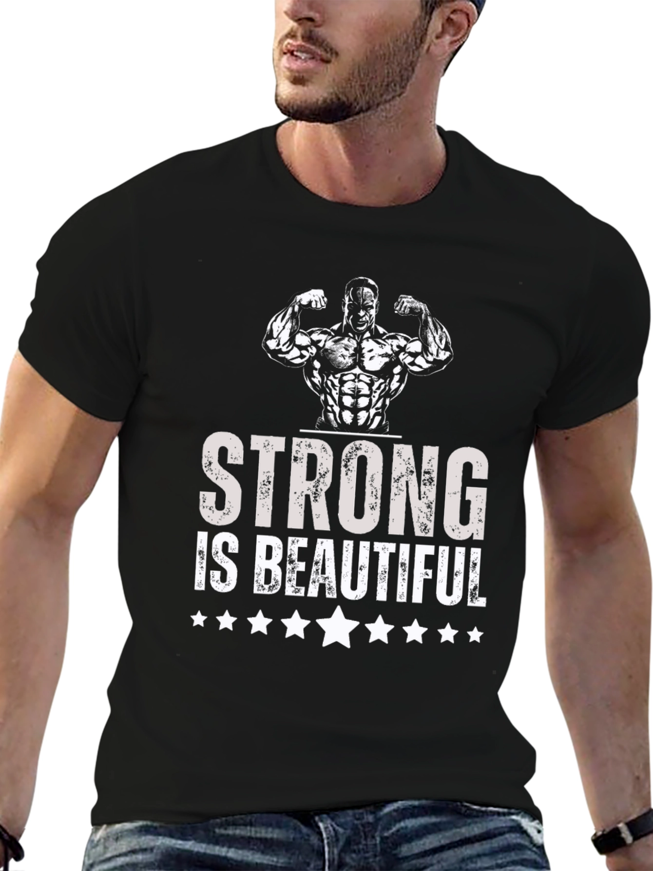Strong is Beautiful Graphic Tee - Mens Fitness T-Shirt