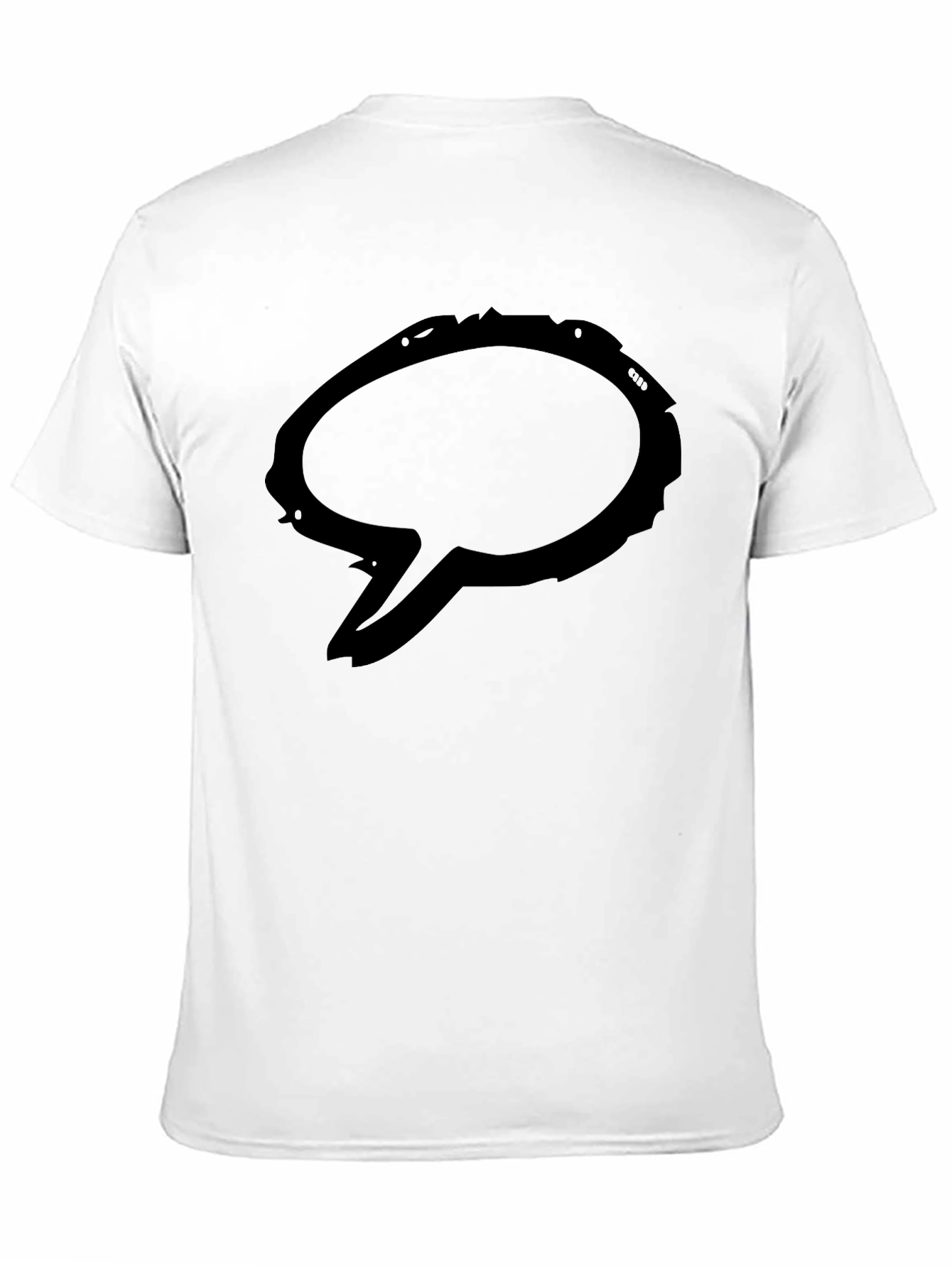Mens Black Graphic Tee - Speech Bubble Design