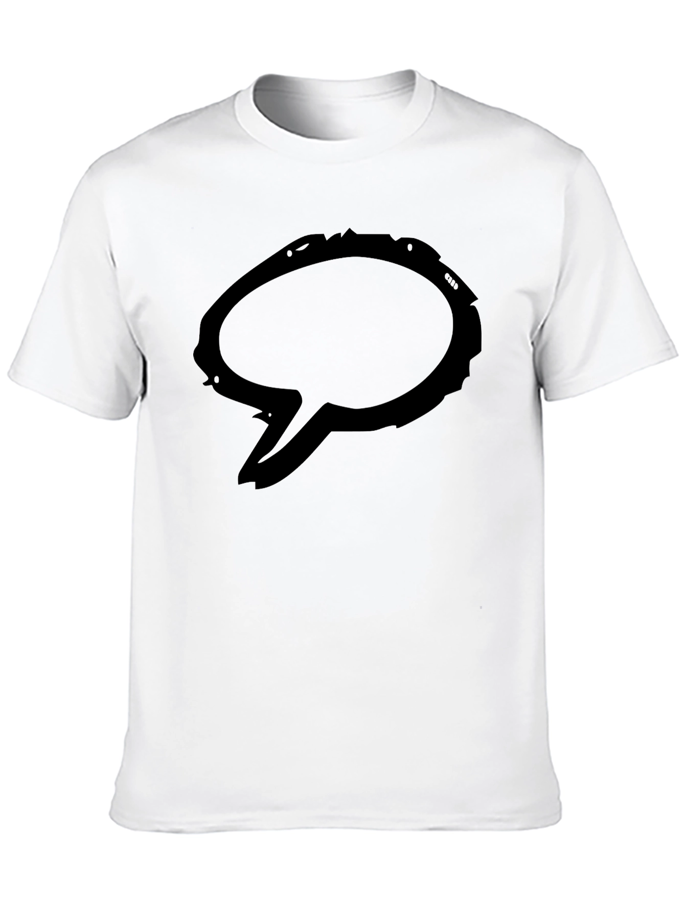 Mens Black Graphic Tee - Speech Bubble Design