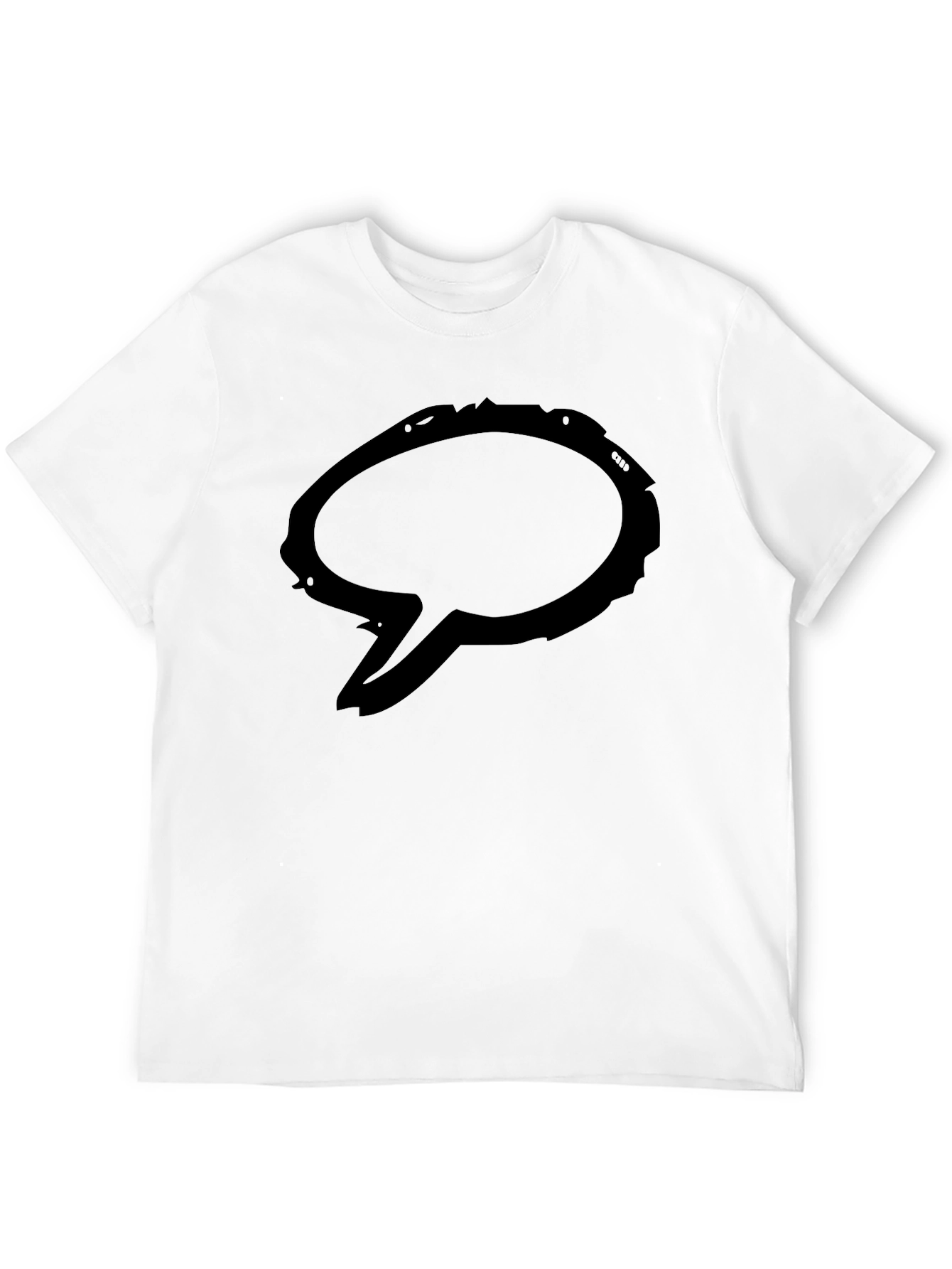 Mens Black Graphic Tee - Speech Bubble Design