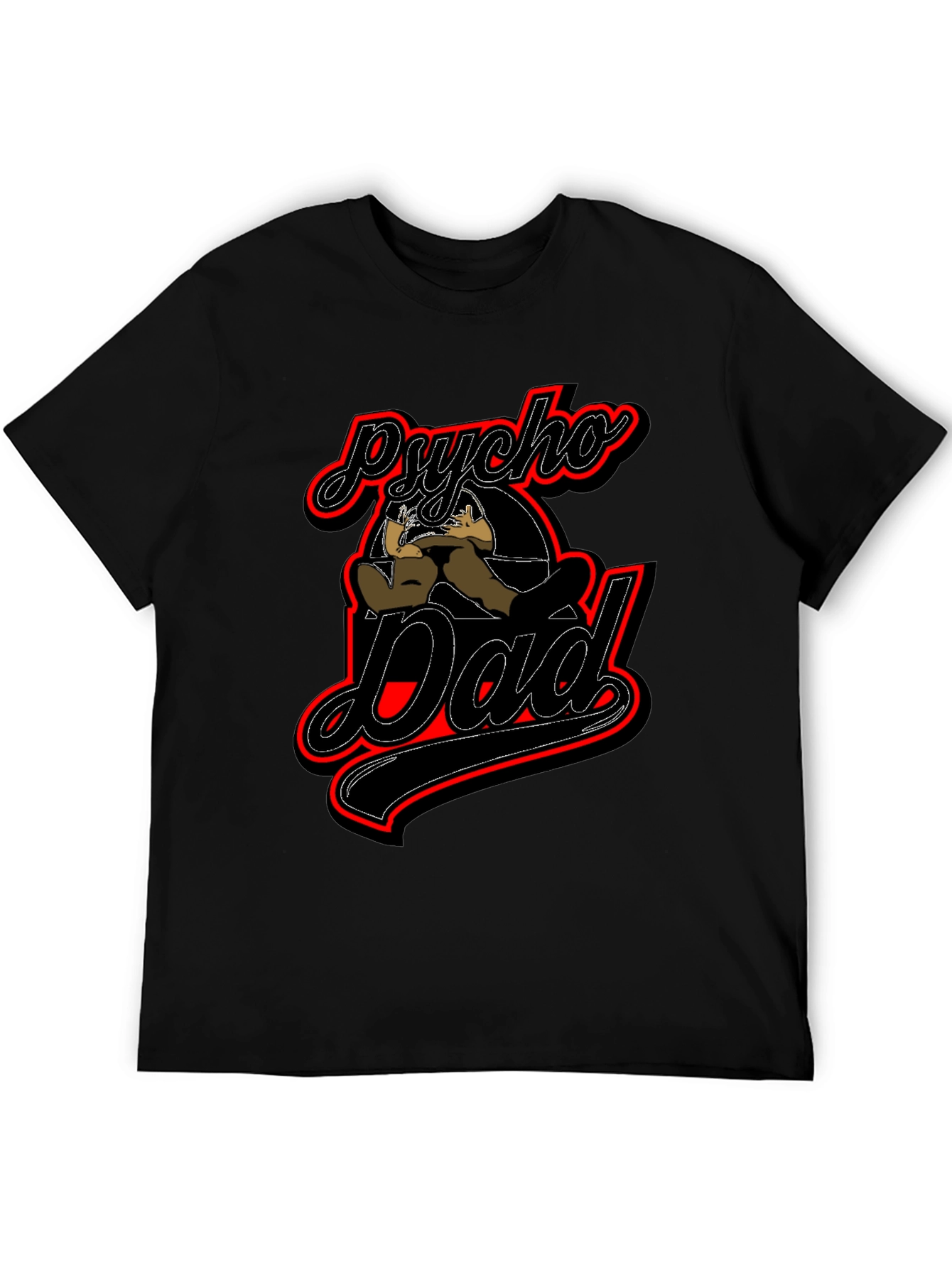 Psycho Dad Graphic T-Shirt - Novelty Fathers Day Tee