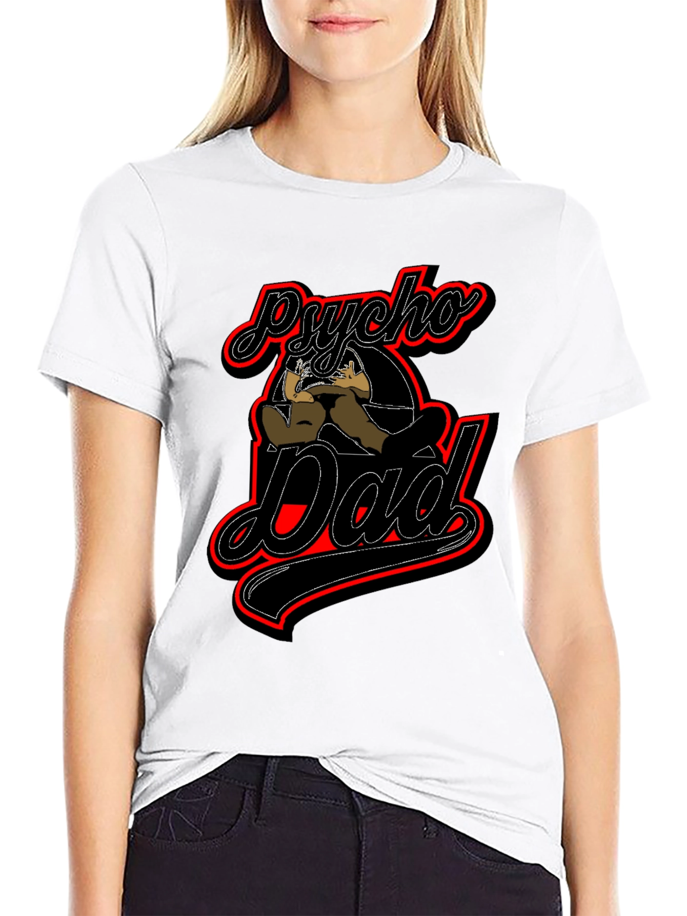 Psycho Dad Graphic T-Shirt - Novelty Fathers Day Tee
