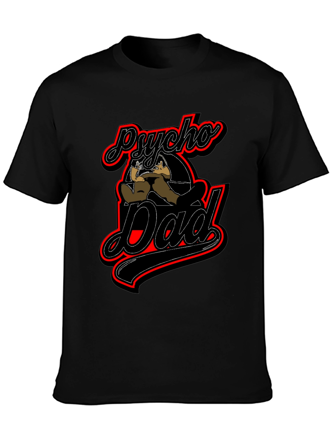 Psycho Dad Graphic T-Shirt - Novelty Fathers Day Tee