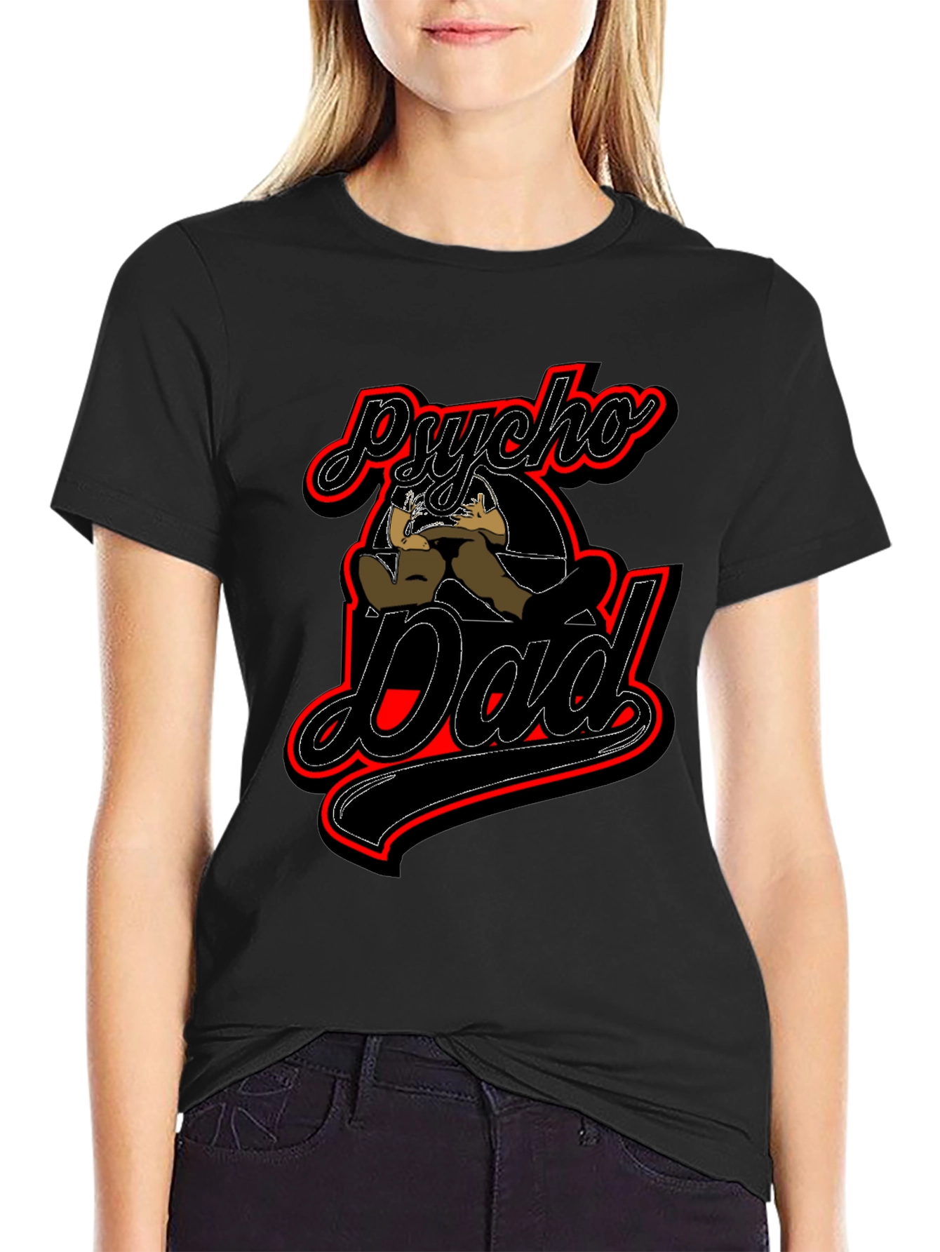 Psycho Dad Graphic T-Shirt - Novelty Fathers Day Tee