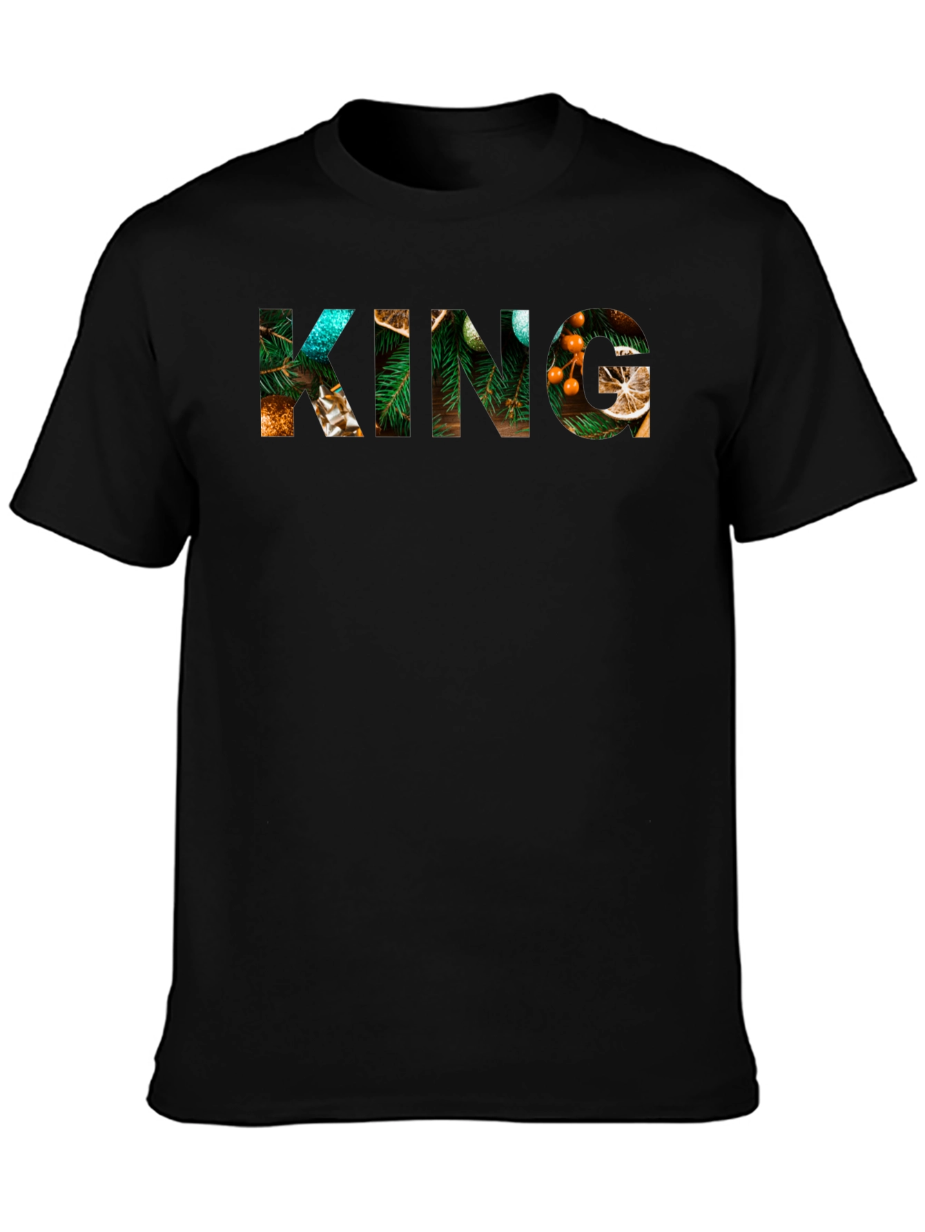 Festive KING Graphic Tee - Christmas Holiday Mens Shirt