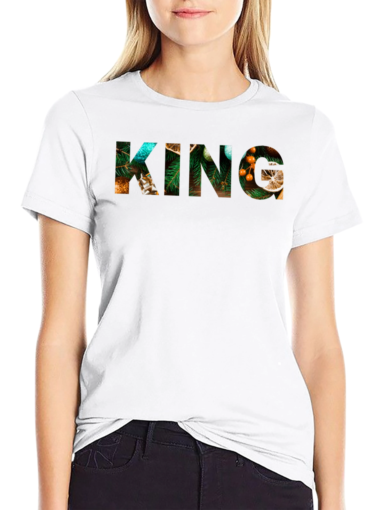 Festive KING Graphic Tee - Christmas Holiday Mens Shirt