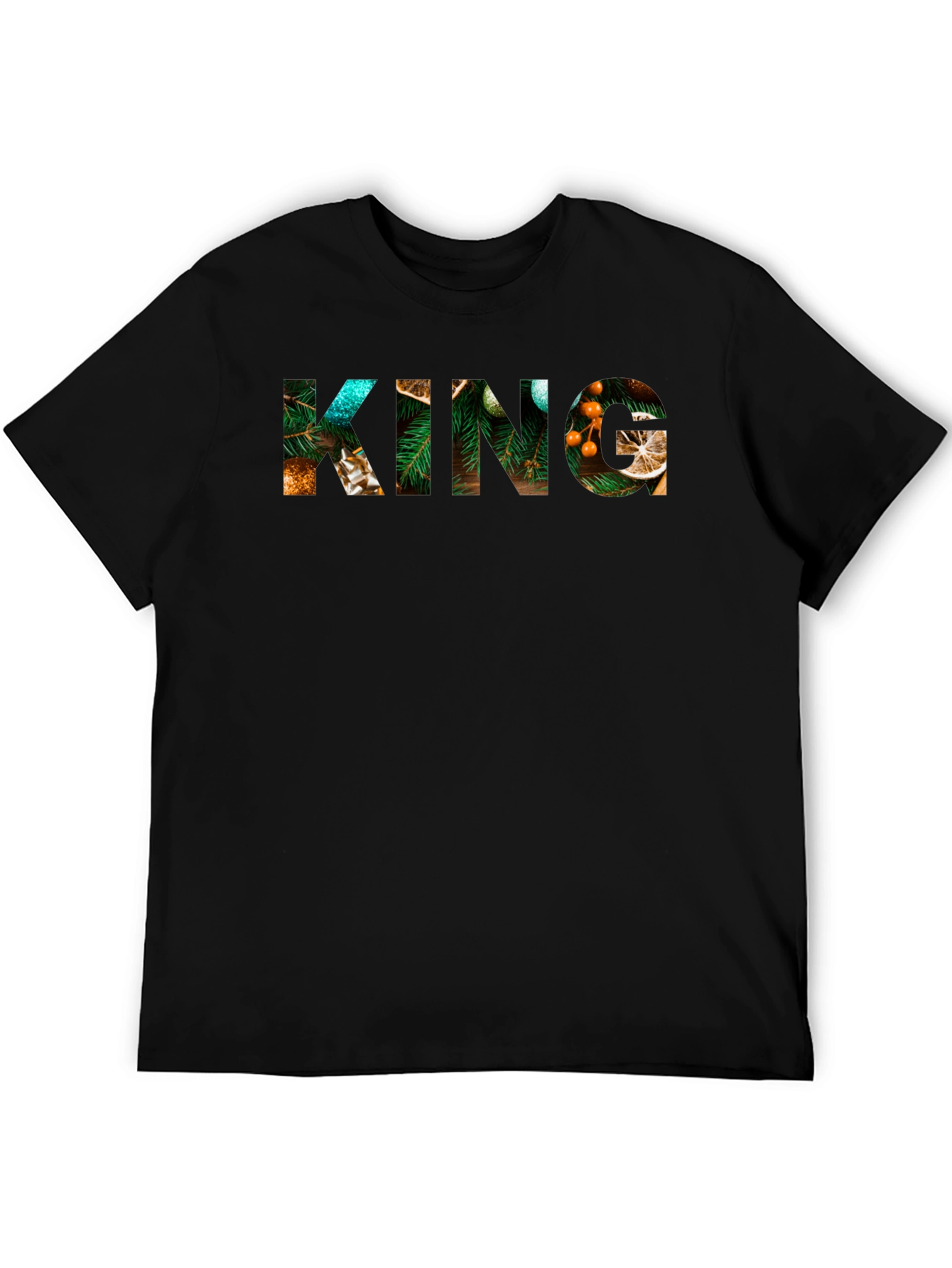 Festive KING Graphic Tee - Christmas Holiday Mens Shirt