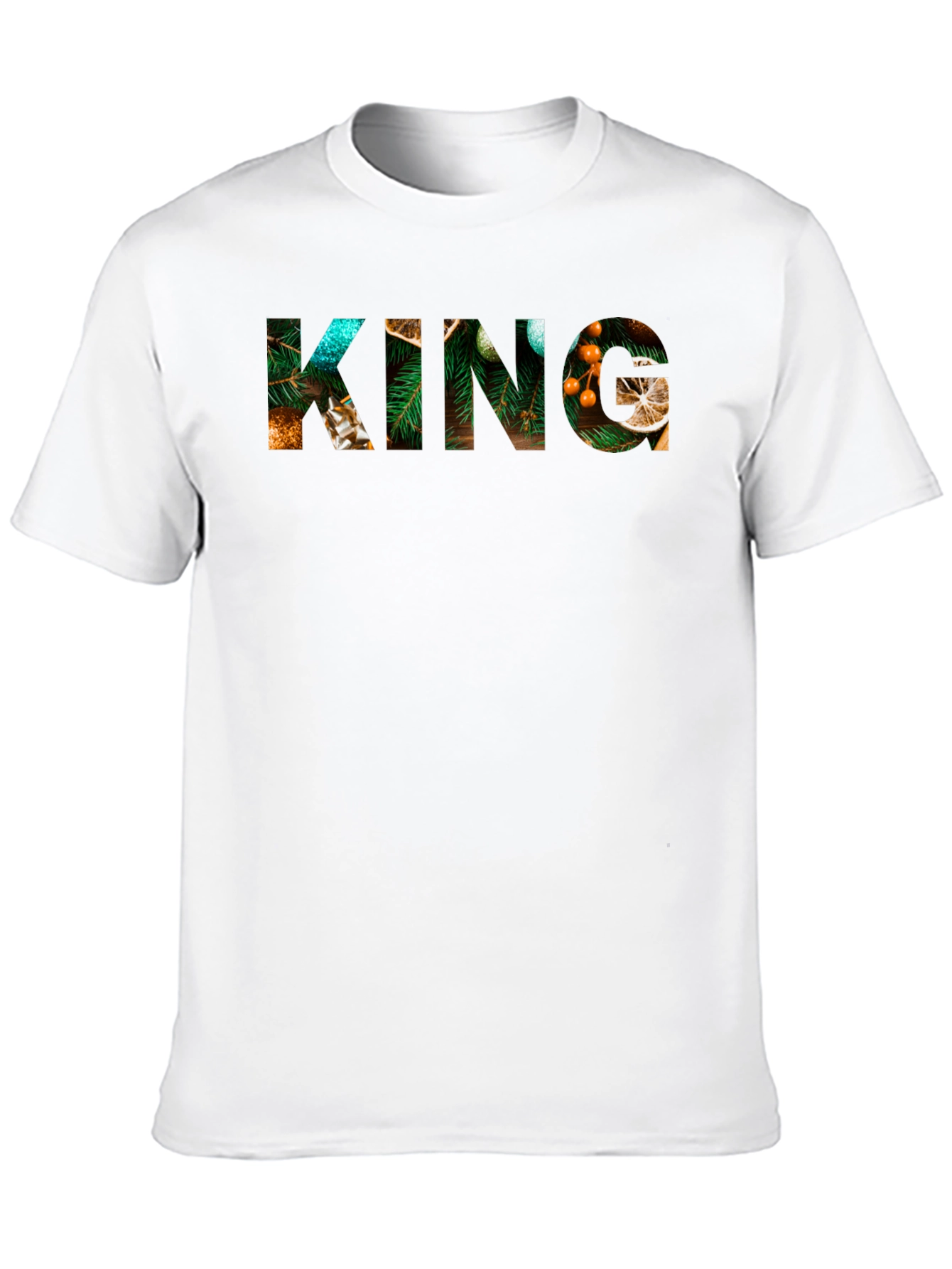 Festive KING Graphic Tee - Christmas Holiday Mens Shirt