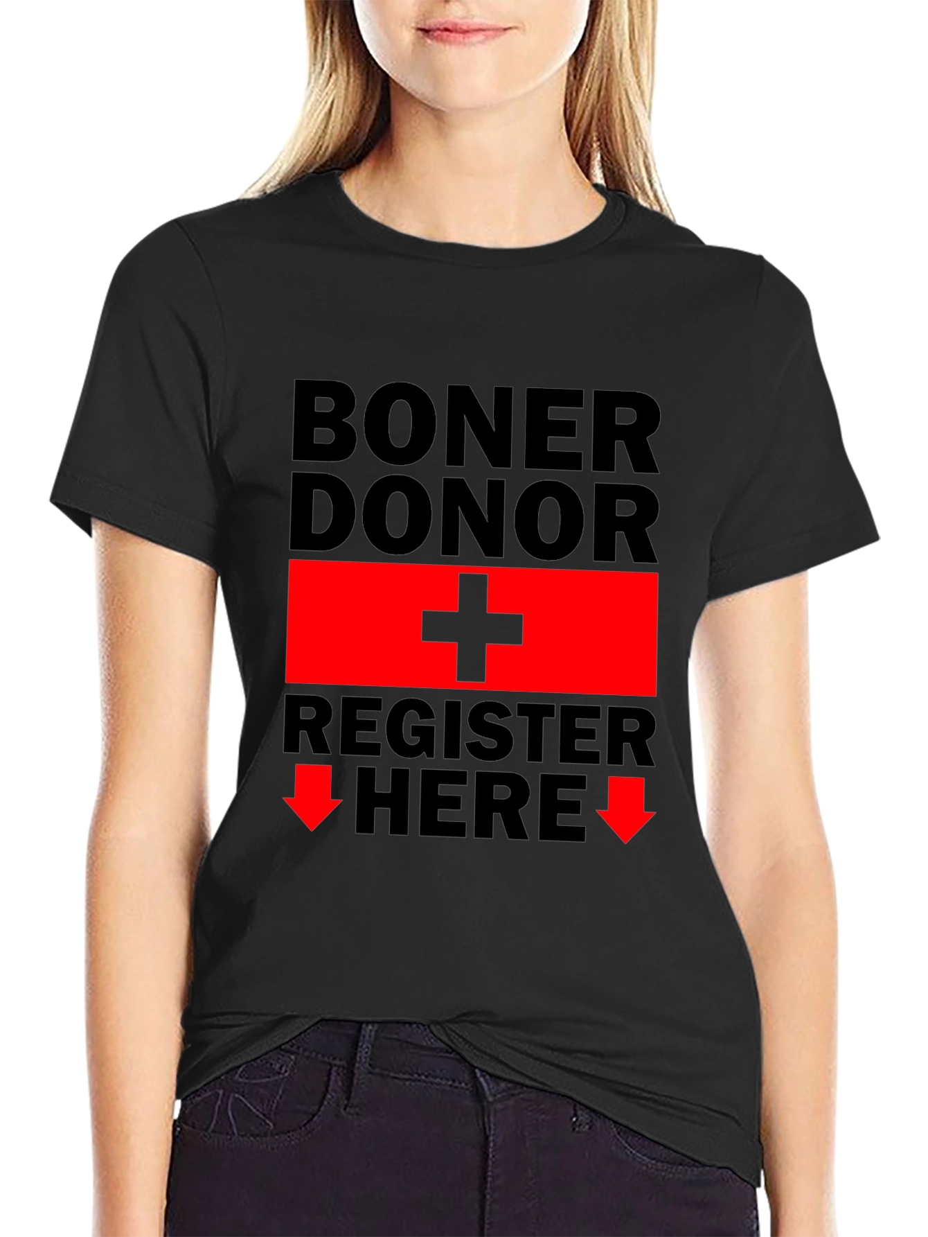 Boner Donor Register Here Funny Graphic Tee