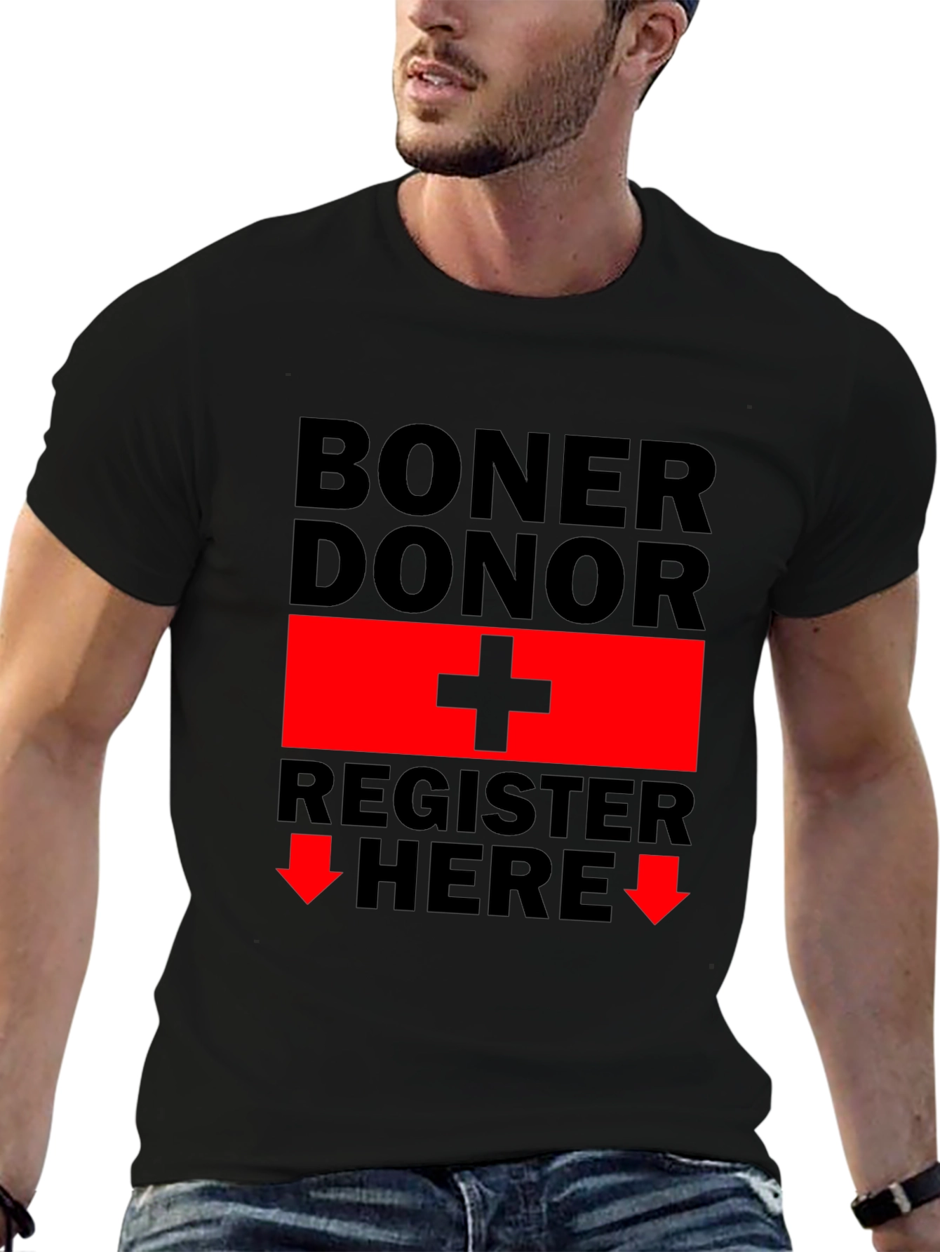 Boner Donor Register Here Funny Graphic Tee
