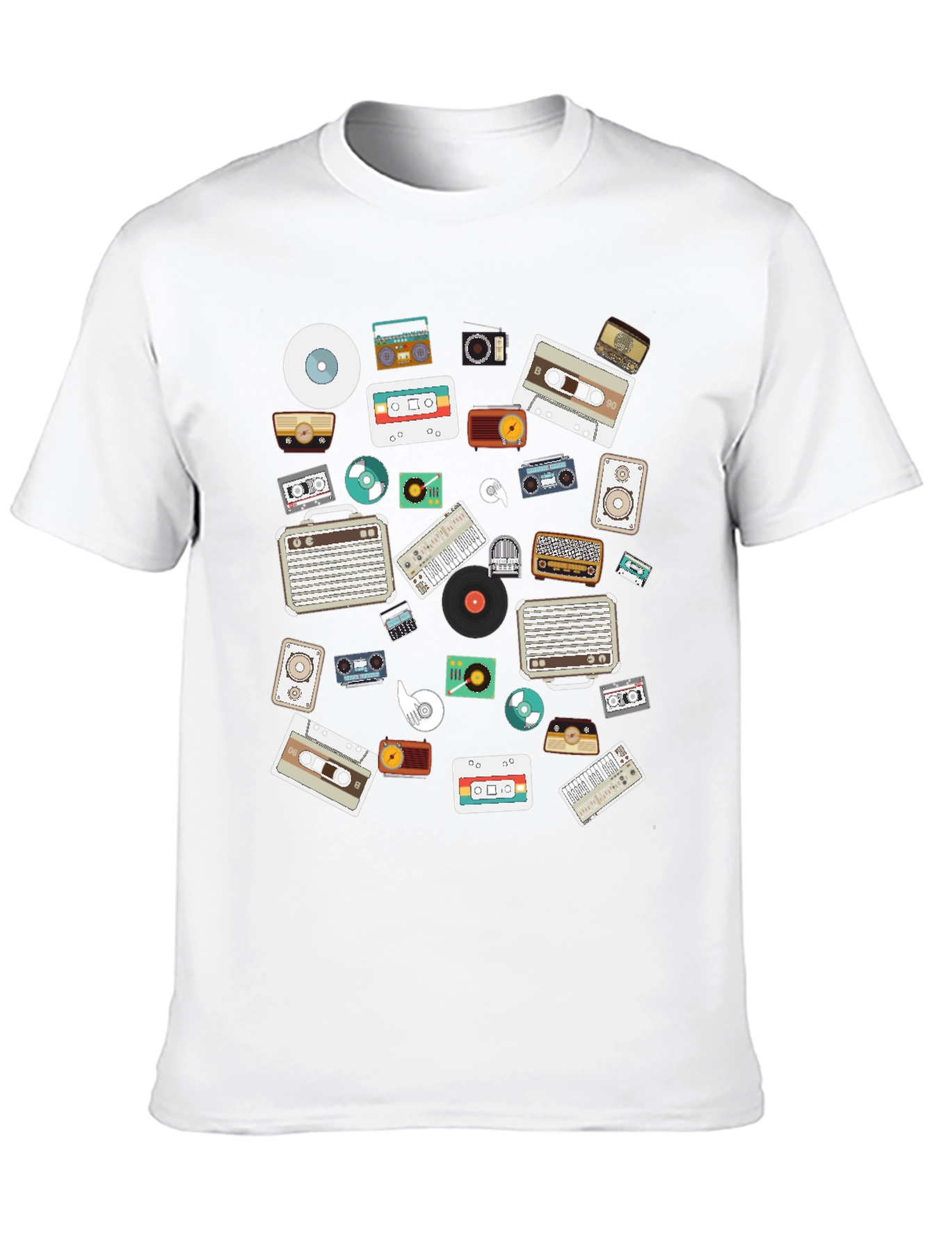 Retro Music Lovers Black Graphic Tee