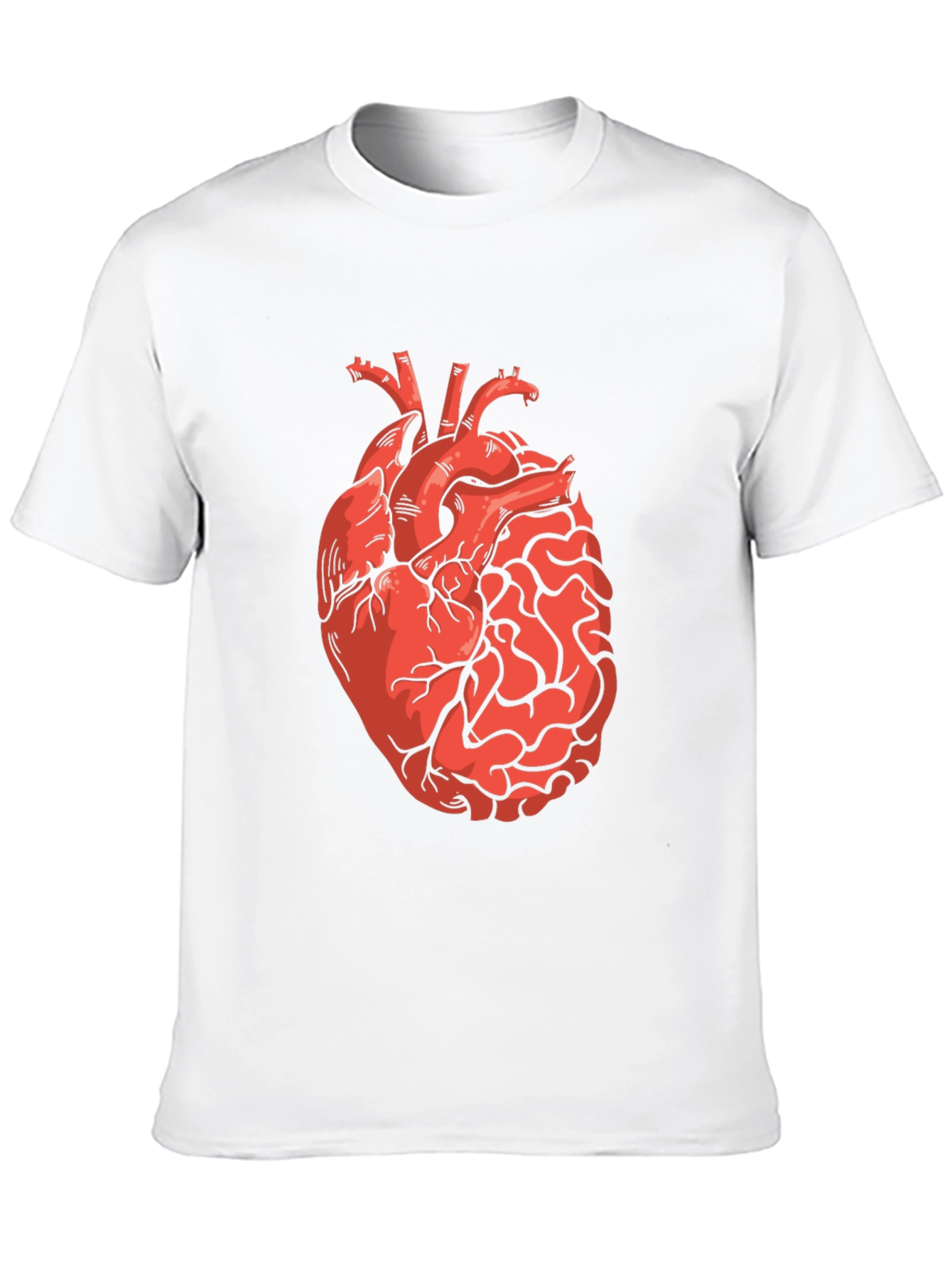 Heart and Brain Graphic Print Black T-Shirt