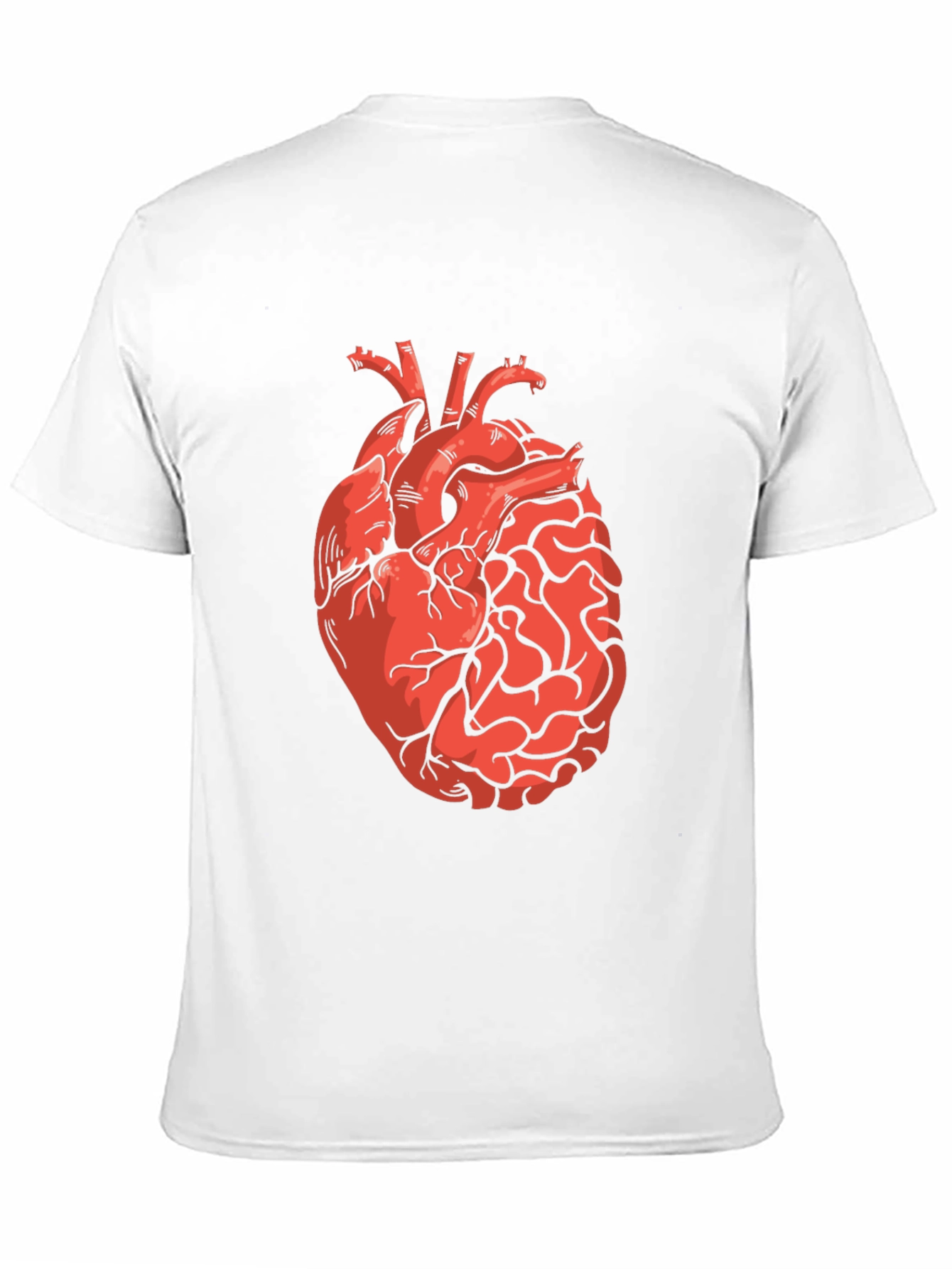Heart and Brain Graphic Print Black T-Shirt