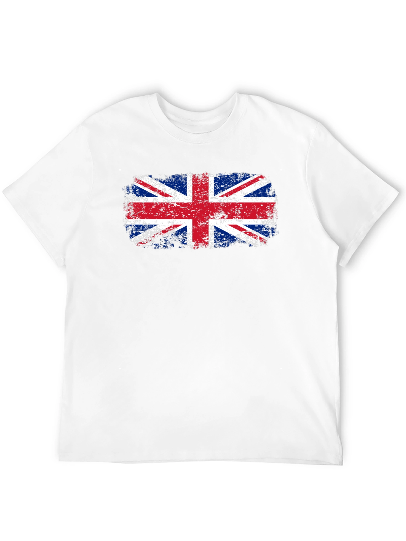 Union Jack Flag Distressed Graphic Tee - Black